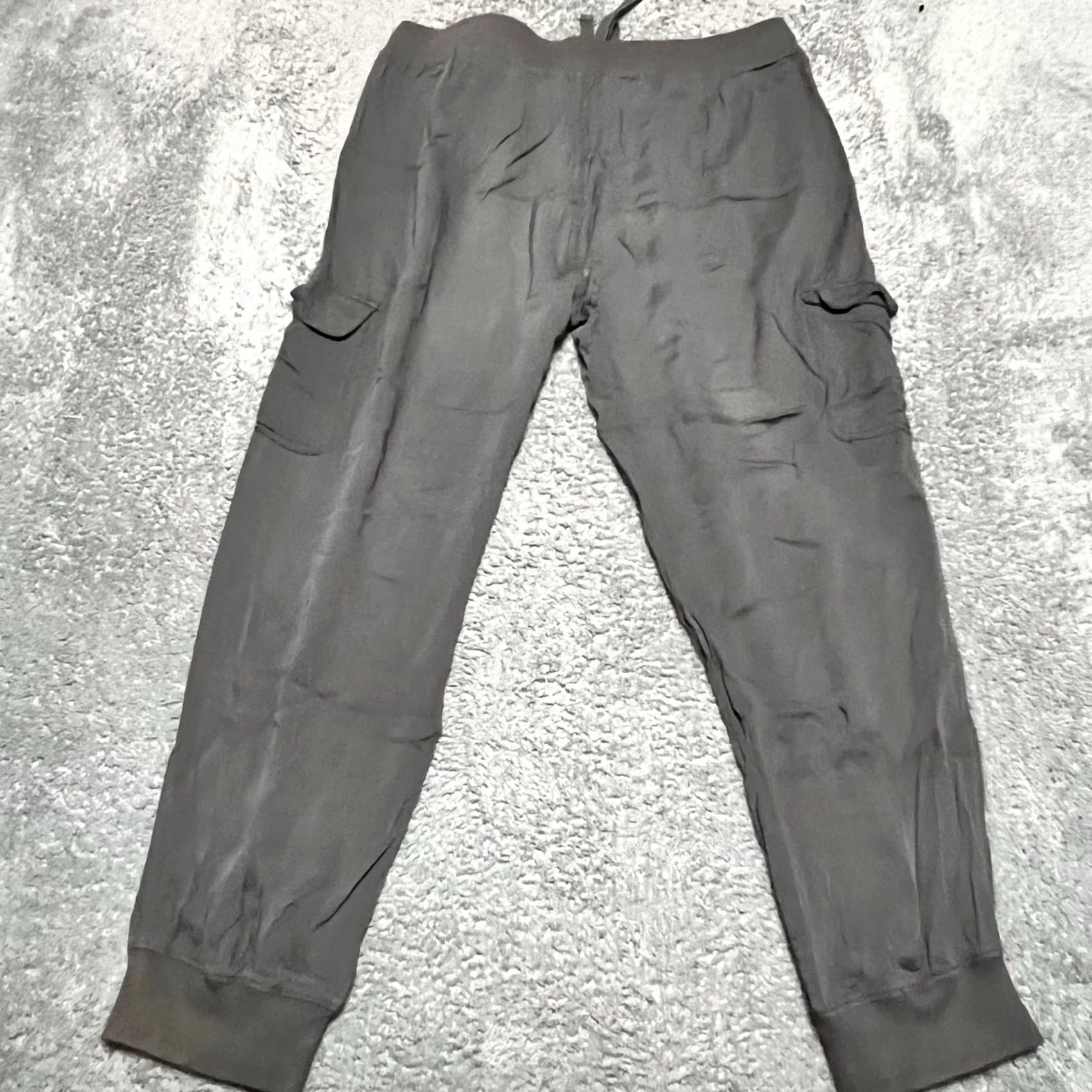 Vintage Aerie Pants Jogger Gray Cargo Pull On Drawstring Womens Large L Size 36" / US 14 / IT 50 - 3 Thumbnail