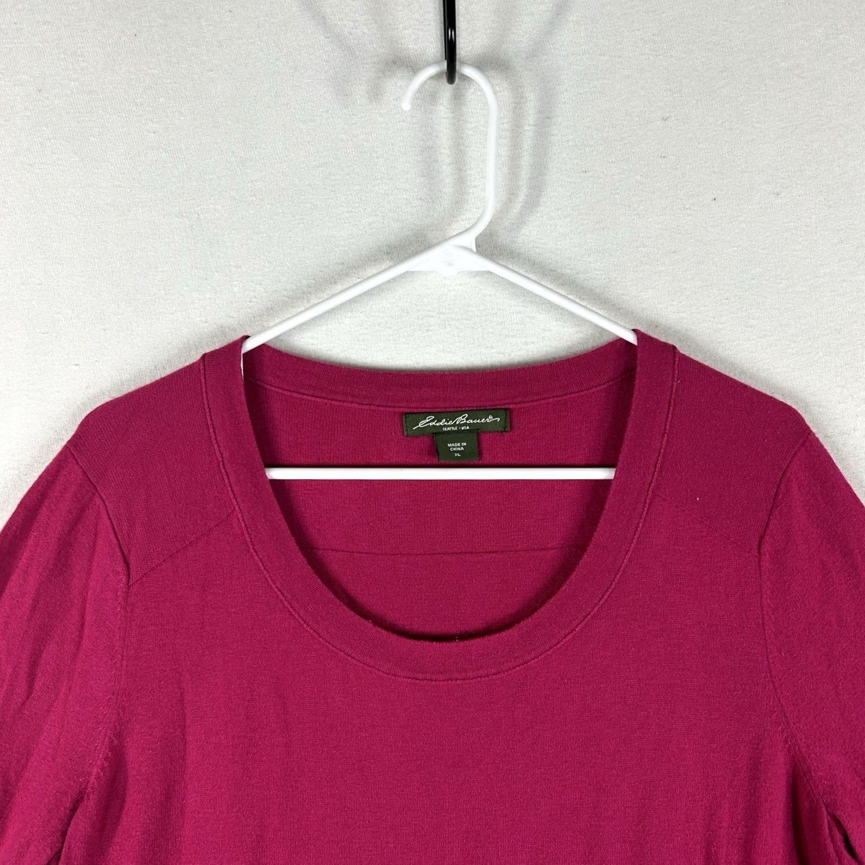 Eddie Bauer Eddie Bauer Scoop Neck Lightweight Sweater Womens XL Hot Pink Long Sleeve Top Size XL / US 12-14 / IT 48-50 - 2 Thumbnail