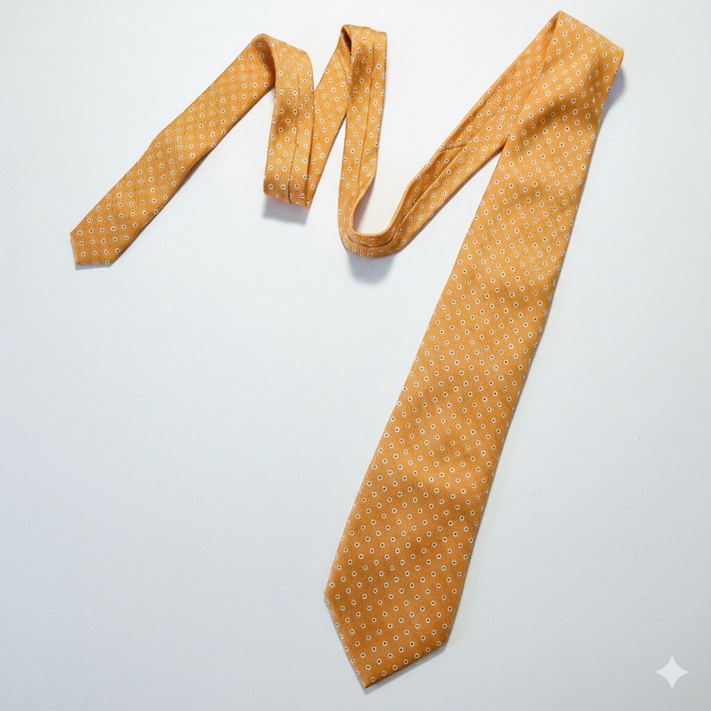 Altea Altea Milano 100% Silk Vintage Orange Tangerine Navy Blue Size ONE SIZE - 1 Thumbnail