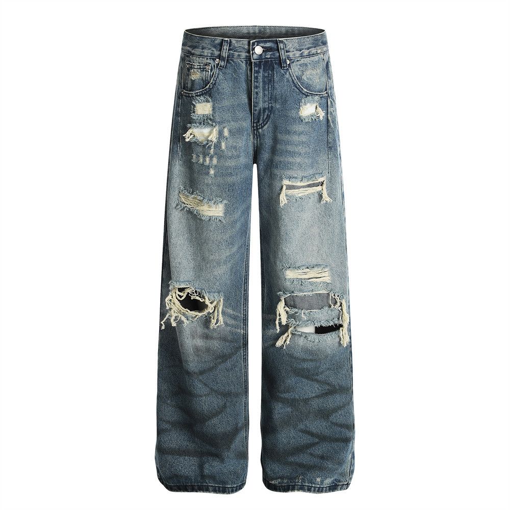 Japanese Brand × Jean Men's distressed loose punk heavy washed ripped jeans Size US 32 / EU 48 - 1 Thumbnail