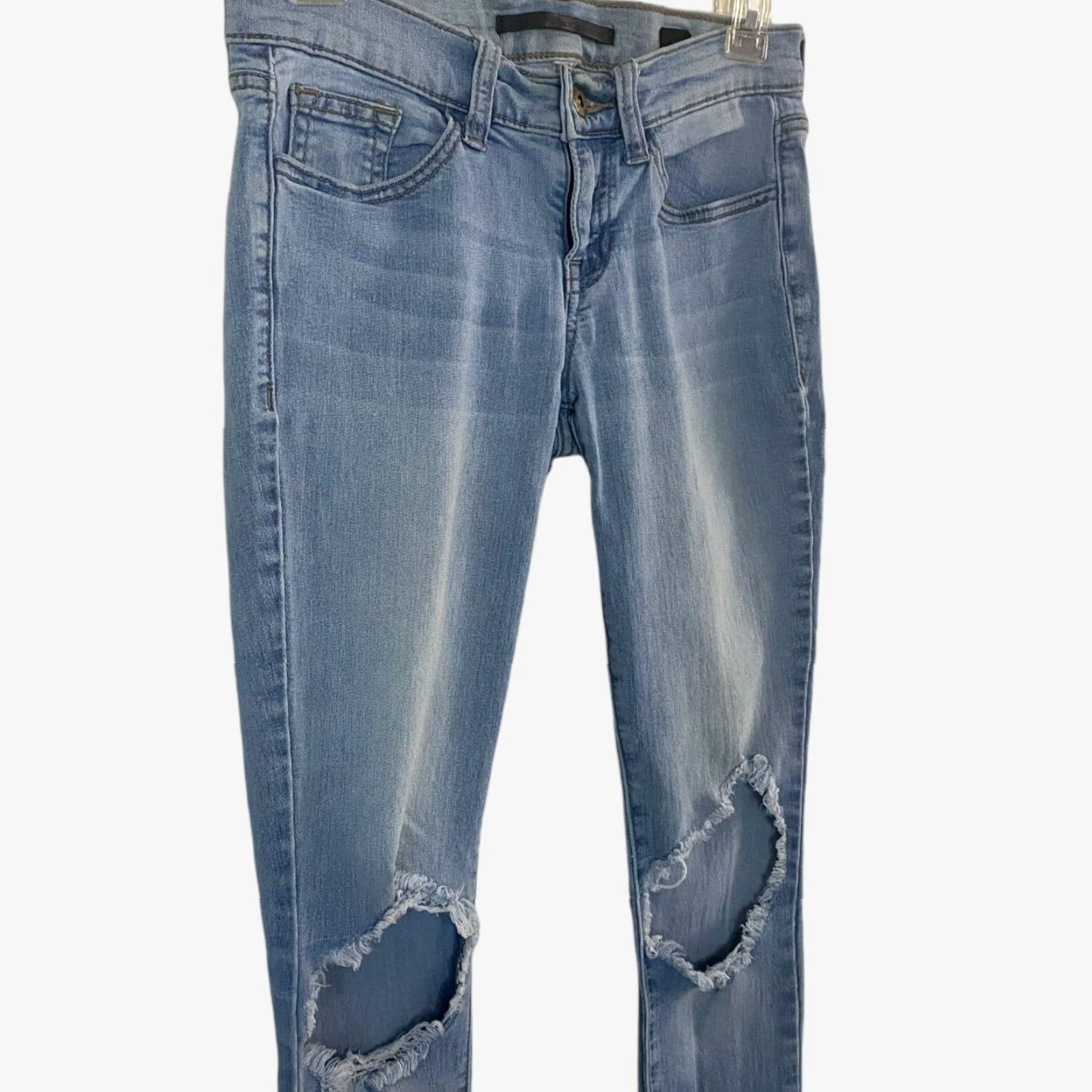 Vintage VINTAGE SP Black Label Low-Rise Skinny Jeans Women's 25 Light Wash Denim Stretch Distressed Blue 5-Pocket Womens Jeans Size 42" / US 20 - 4 Thumbnail