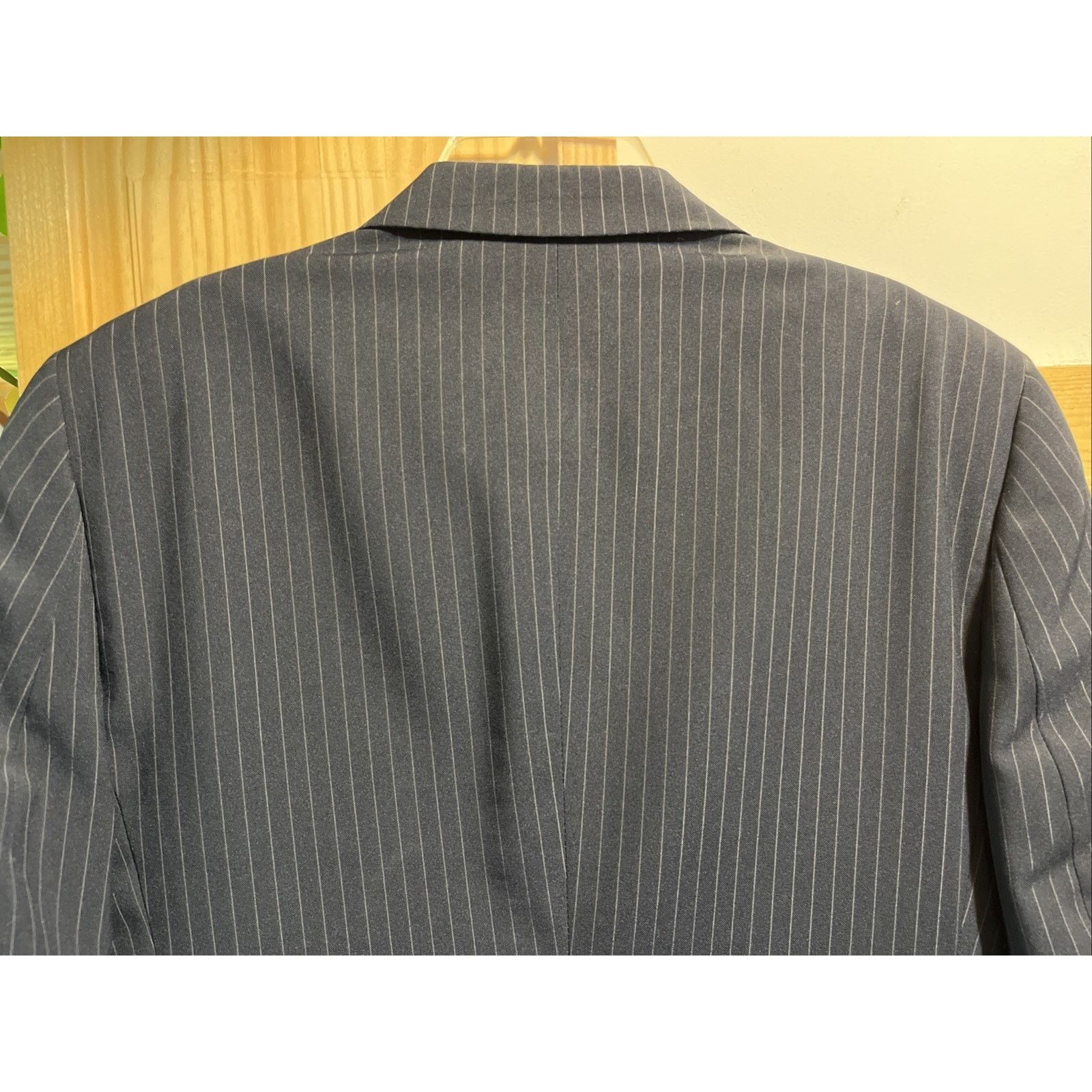 Haggar Haggar Men Navy Blue Pinstripe Jacket Sz 42 Feels Like Wool Size 42R - 7 Thumbnail