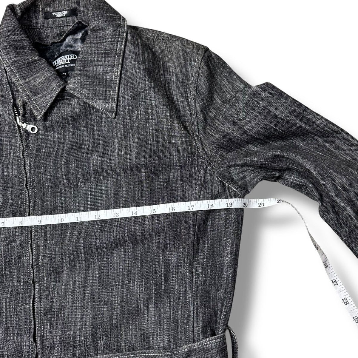 Tornado Mart Tornado Mart Japan Double Collar Zipper Belted Denim Coat Size US L / EU 52-54 / 3 - 15 Thumbnail
