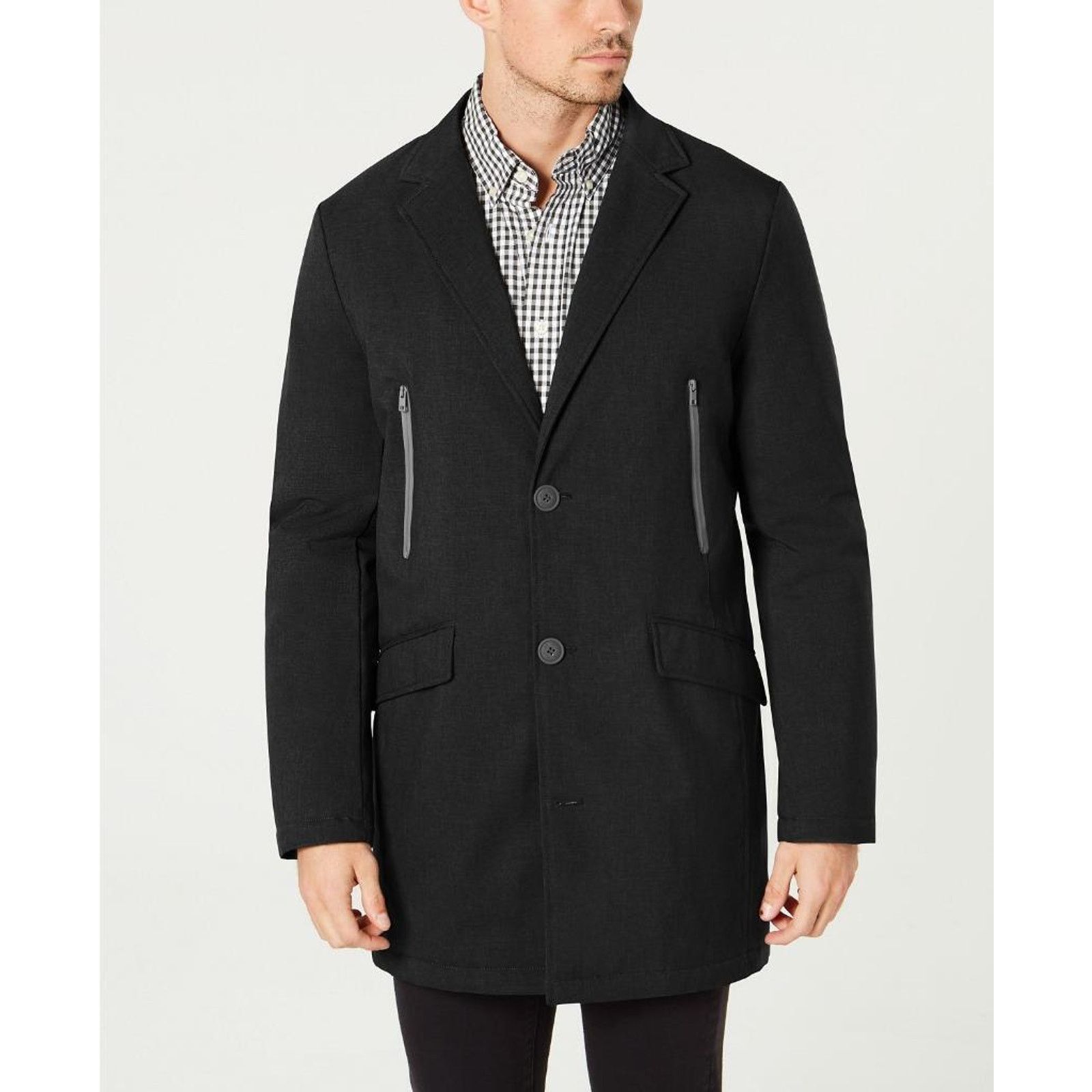Tommy Hilfiger Tommy Hilfiger Black Pockets Modern Fit Robert Raincoat 40R Size US M / EU 48-50 / 2 - 2 Thumbnail