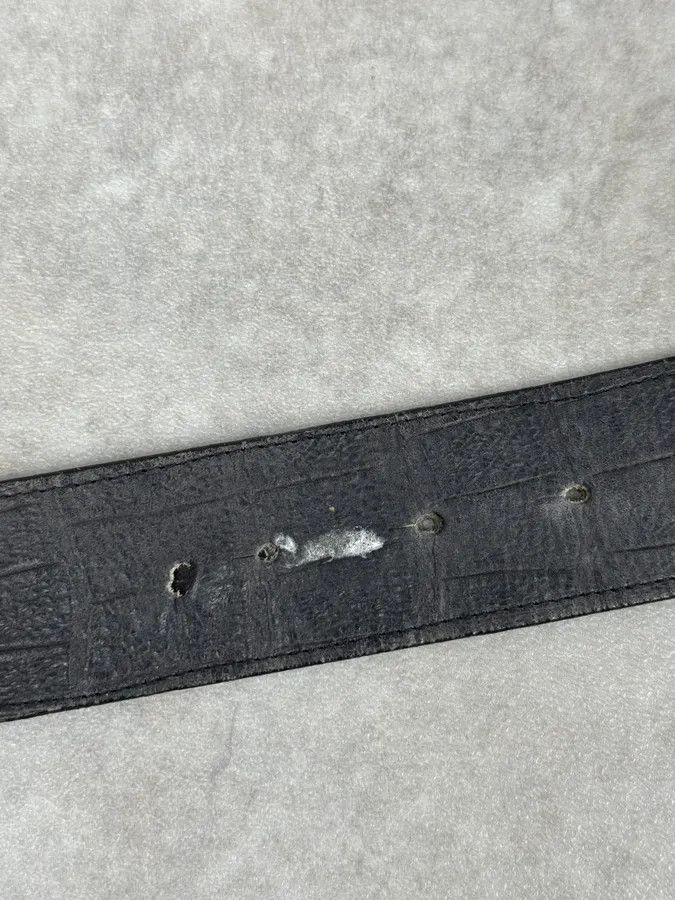 Just Cavalli Cavalli Black Leather Golden Buckle Dirt Effect Belt Size ONE SIZE - 9 Thumbnail