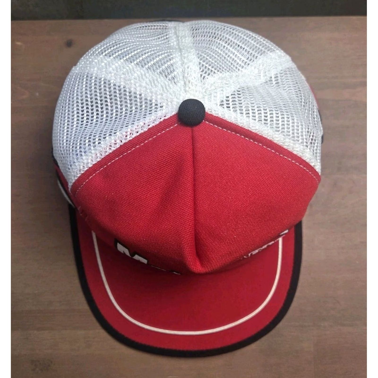 Ford VINTAGE Motorcraft 3 Stripe Trucker Hat Snapback Cap Red 80s Made in USA Mens Size ONE SIZE - 3 Thumbnail