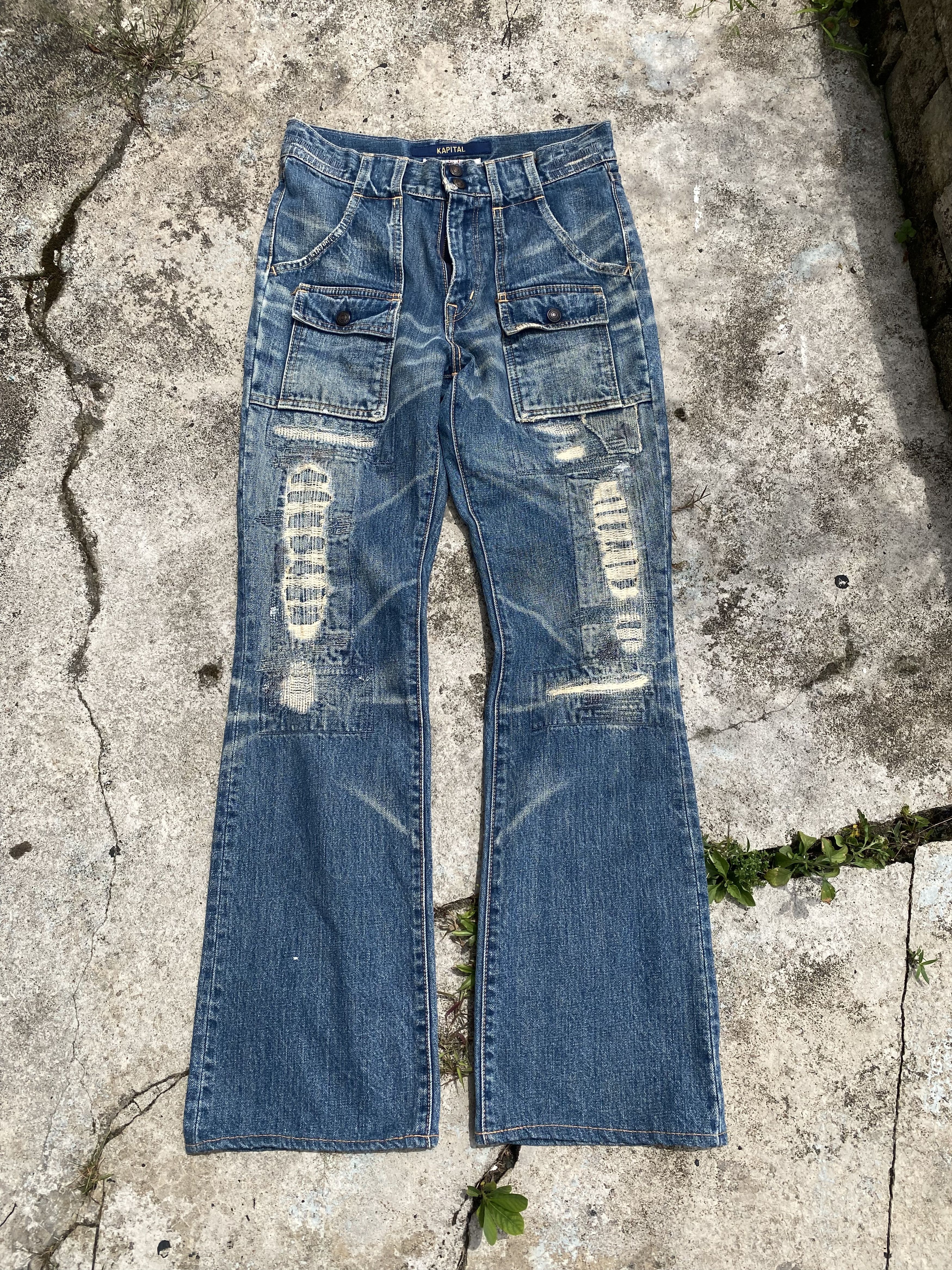 Kapital INSANE💥 KAPITAL SASHIKO BORO FLARE BUSHPANT DISTRESSED Size US 29 - 1 Thumbnail