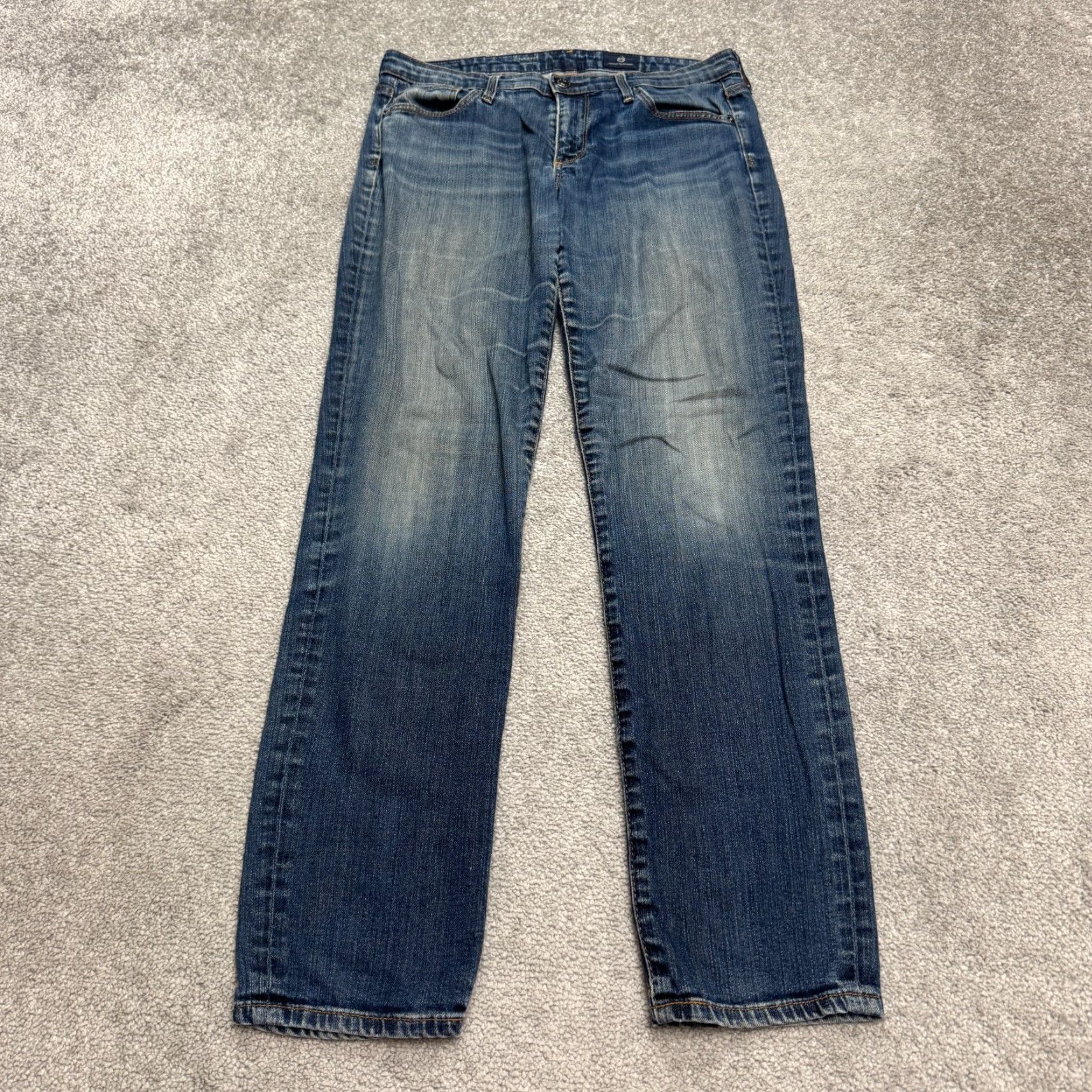 Denime VINTAGE AG Adriano Goldschmied The Stilt Cigarette Denim Jeans Womens 29R Blue Stretch Size 29" - 2 Thumbnail