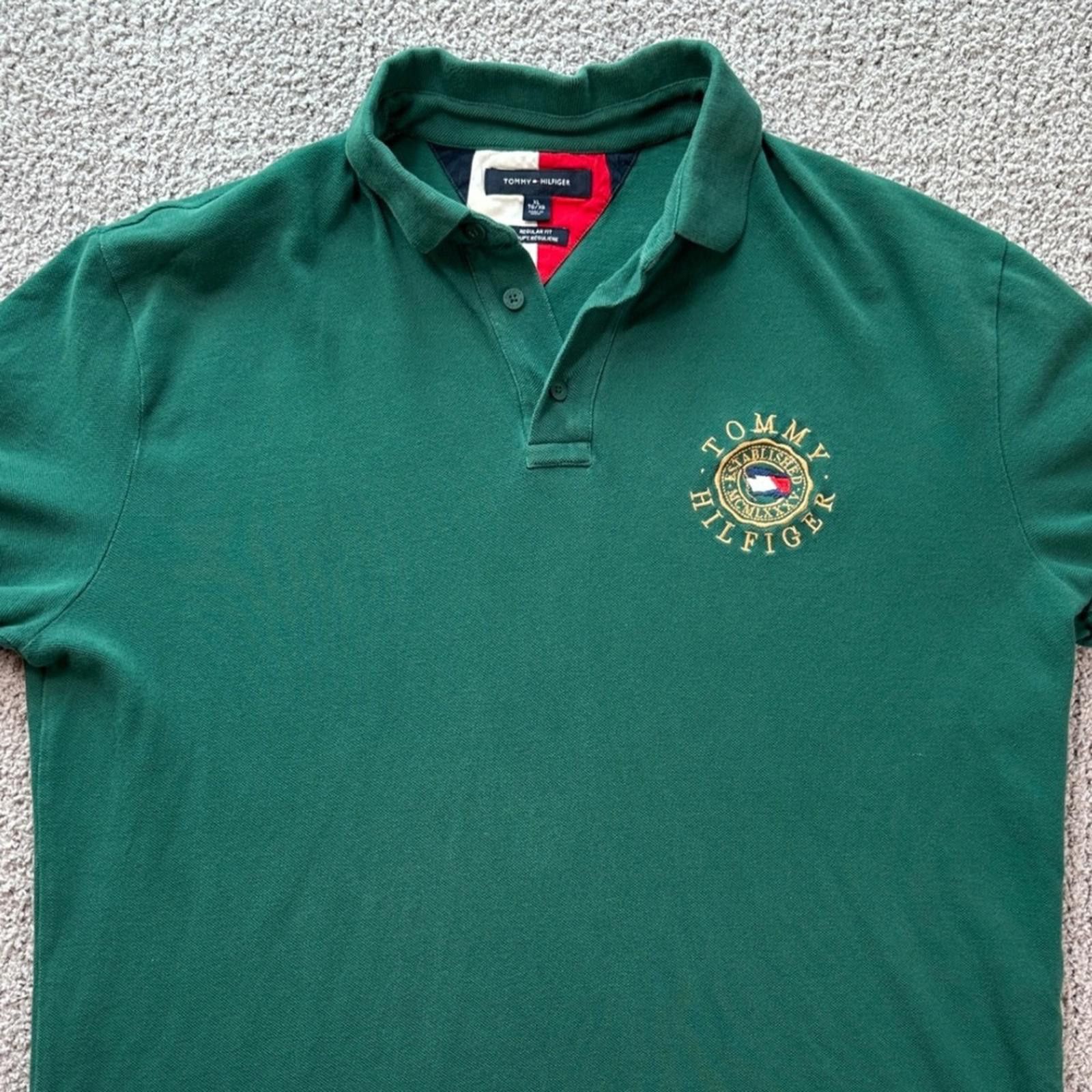 Tommy Hilfiger Tommy Hilfiger Men's Green Regular Fit Polo Shirt XL Logo Size US XL / EU 56 / 4 - 1 Thumbnail
