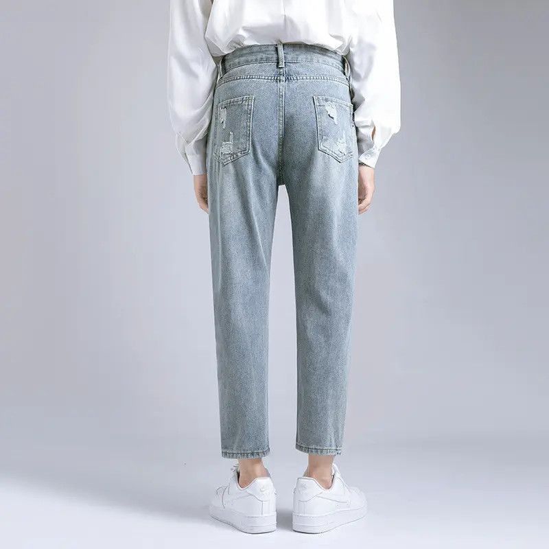 Japanese Brand Retro loose straight leg ripped jeans Size US 30 / EU 46 - 3 Thumbnail