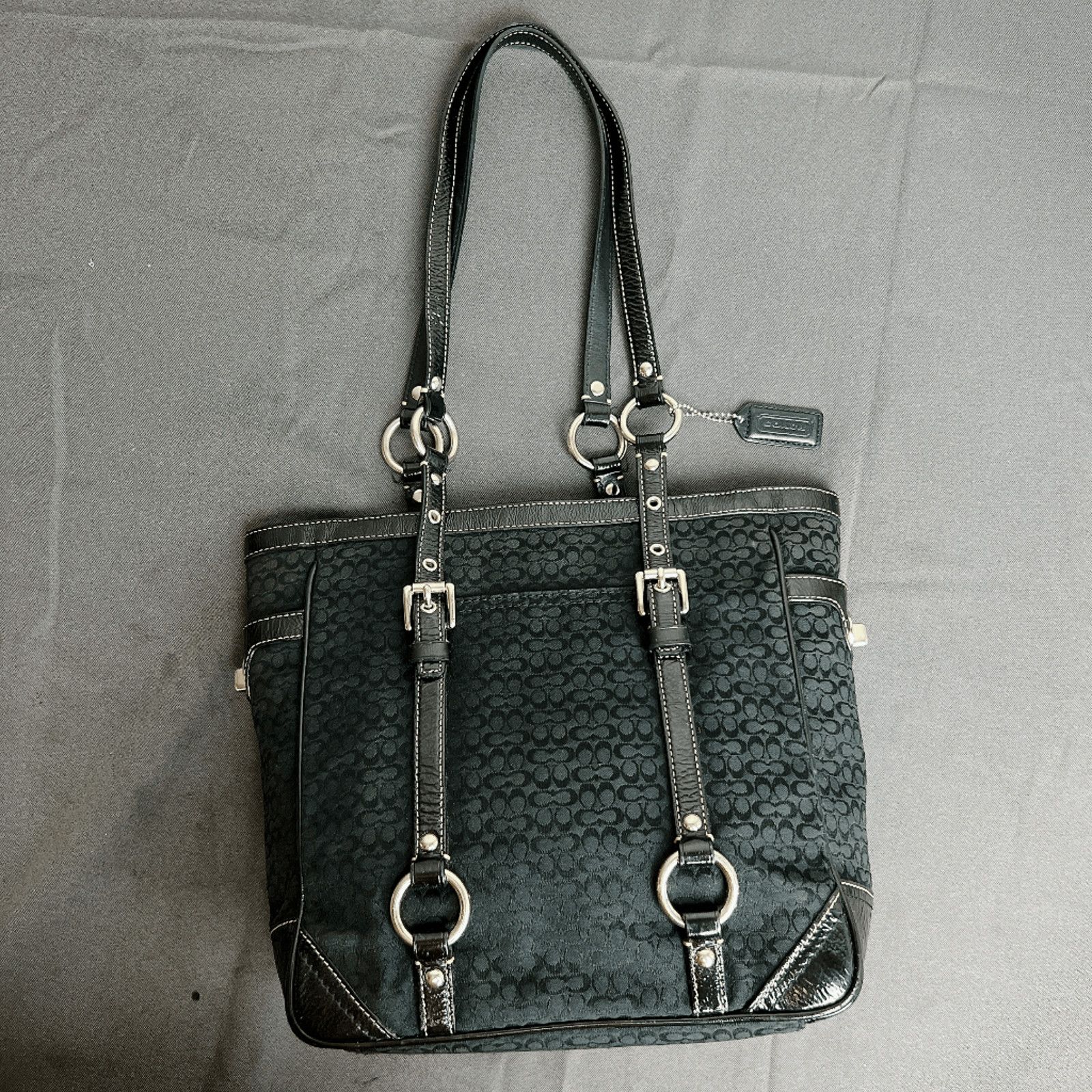 Coach Coach Vintage Signature Patent Leather Gallery Tote Bag Size ONE SIZE - 2 Thumbnail