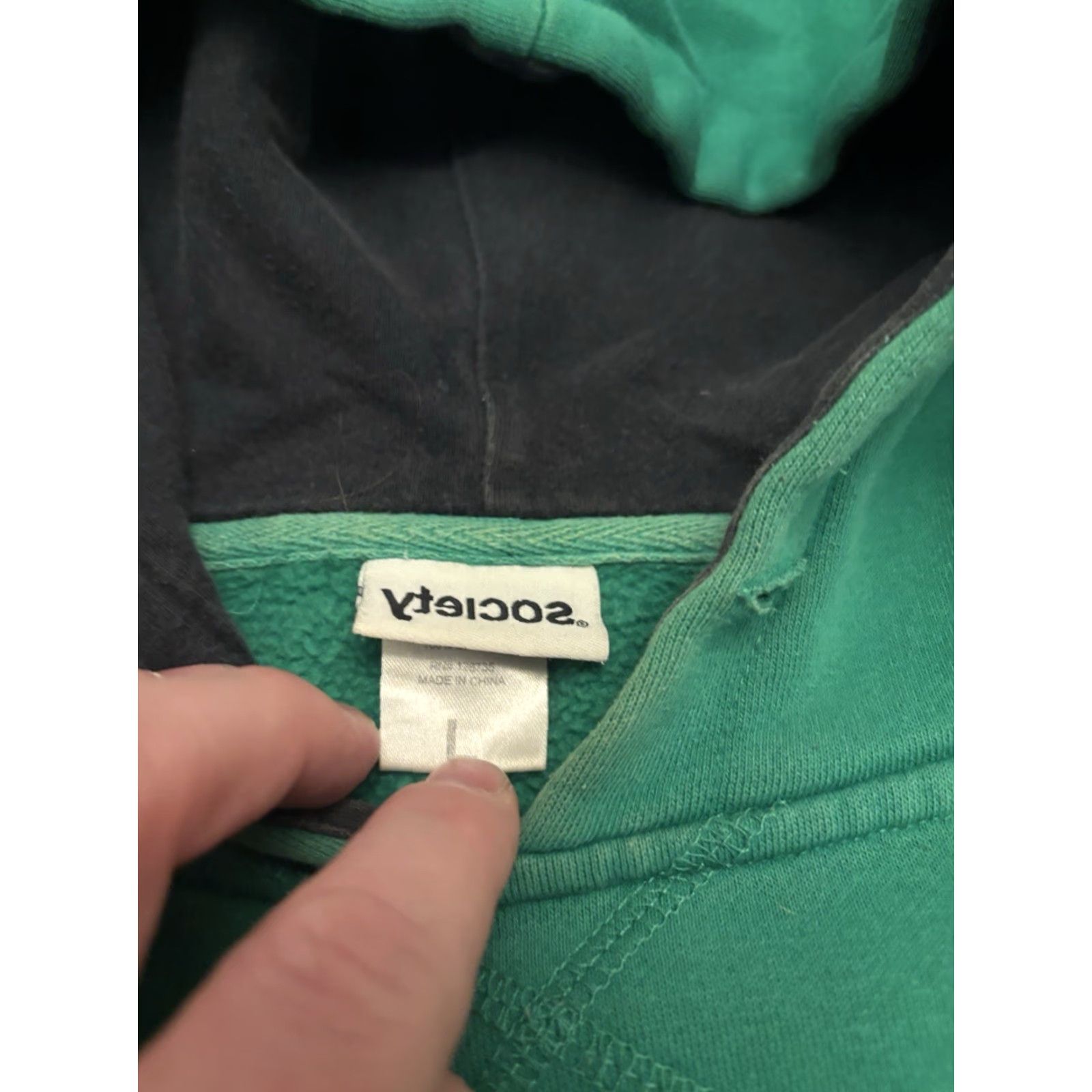 Vintage Society Hoodie Mens L Green Pullover Sweatshirt Size US L / EU 52-54 / 3 - 3 Thumbnail