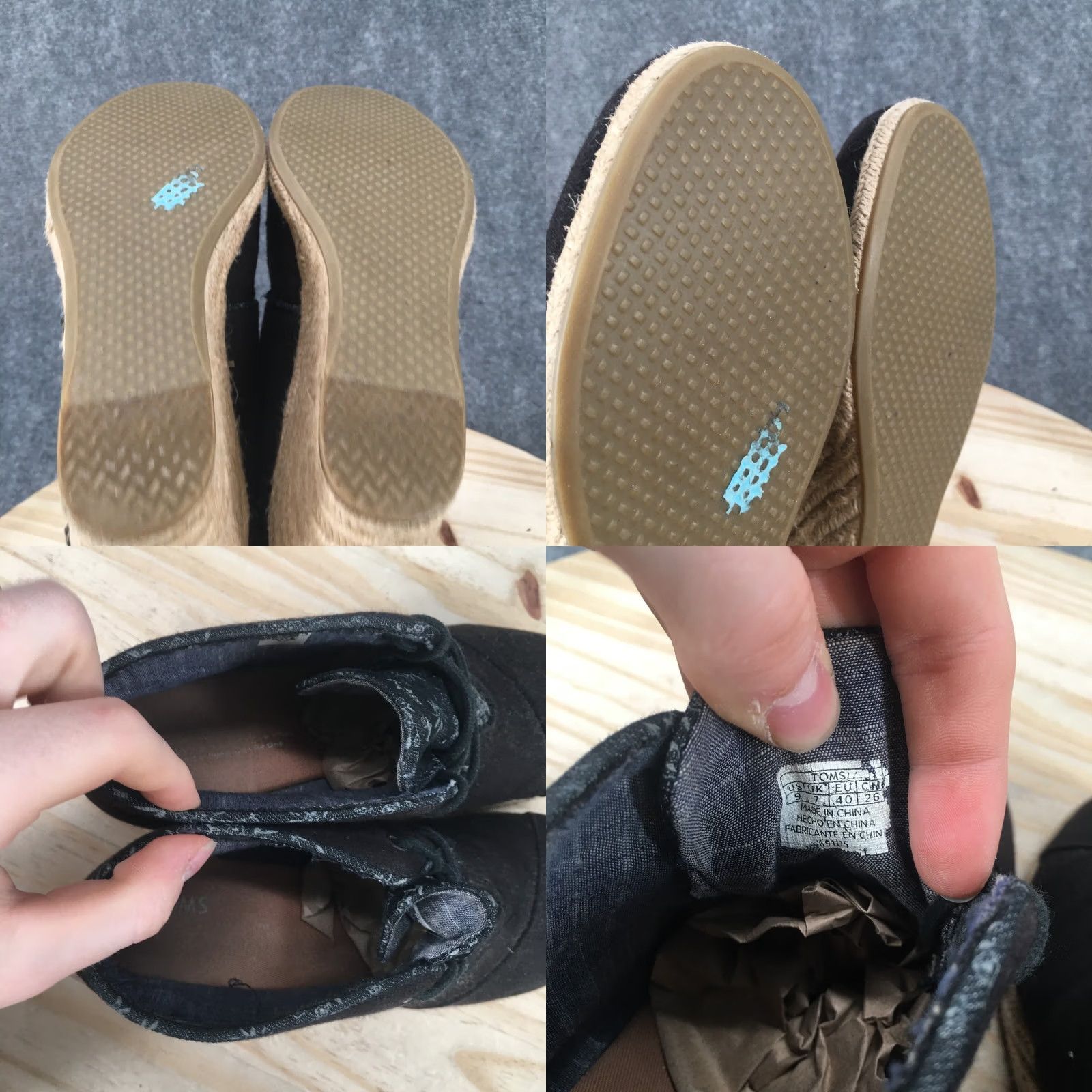 Toms TOMS Boots Womens 9 Casual Desert Espadrille Wedge Ankle Bootie Black Fabric Shoes Women Infrared? Size US 9 / IT 39 - 9 Thumbnail