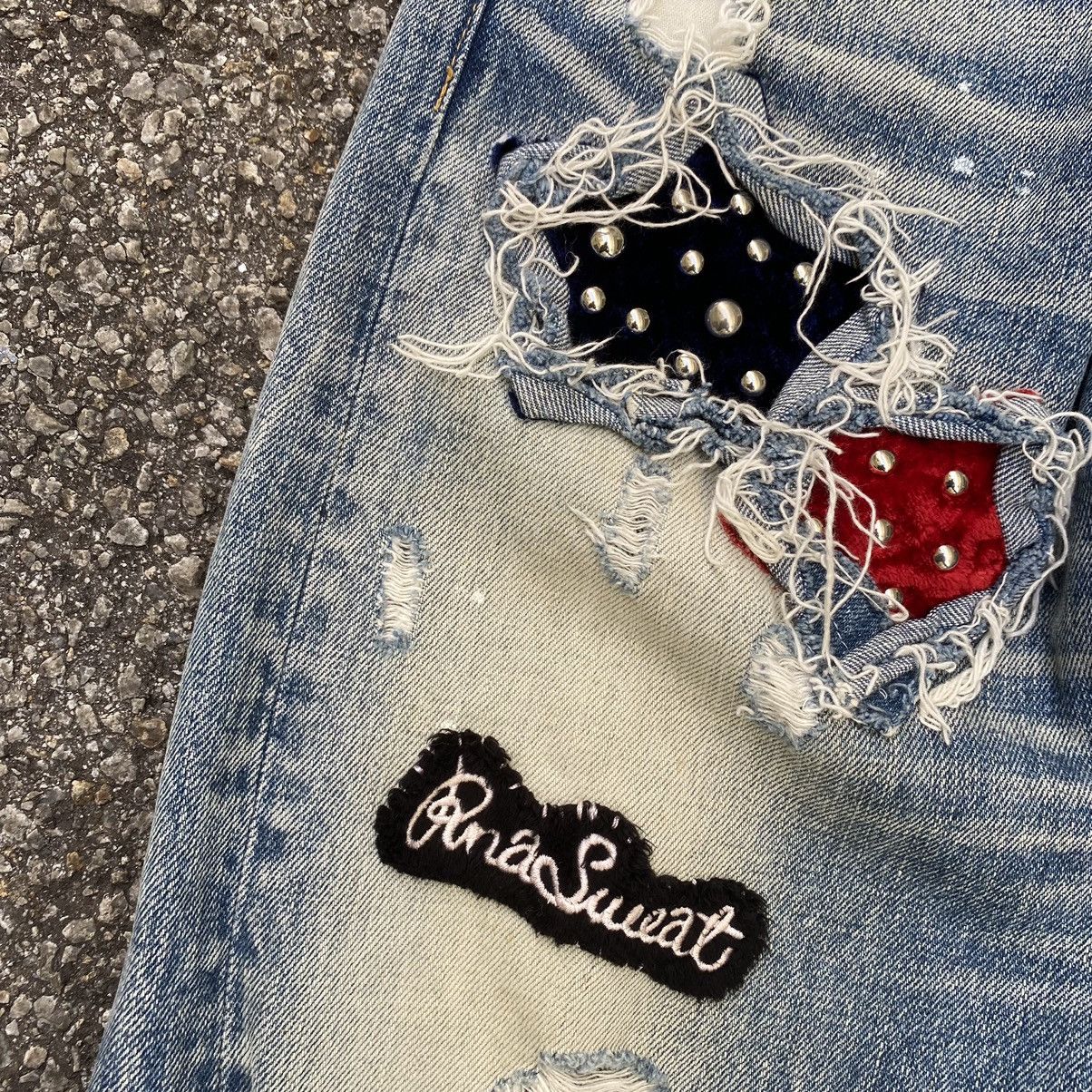 Hysteric Glamour Distressed Denim Thrashed Punk RNA Sweats & Bloods Jeans Size US 30 / EU 46 - 5 Thumbnail