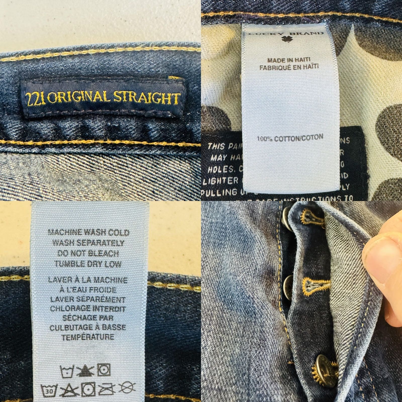 Lucky Brand Lucky Brand Jeans 221 Original Straight Jeans Mens 32x27 Blue Medium Wash Button Fly Regular Fit Logo Pockets Denim cotton 5-Pocket USA Vintage No Size US 32 / EU 48 - 9 Thumbnail