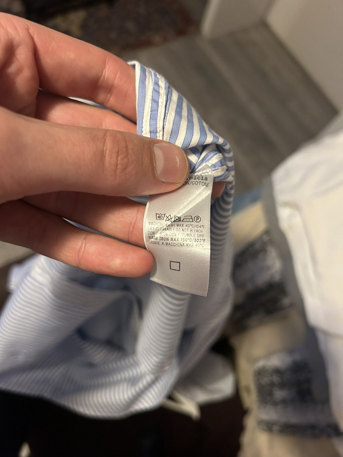 Gucci Blue Contrast Striped Button-Up Shirt Size US XL / EU 56 / 4 - 16 Thumbnail