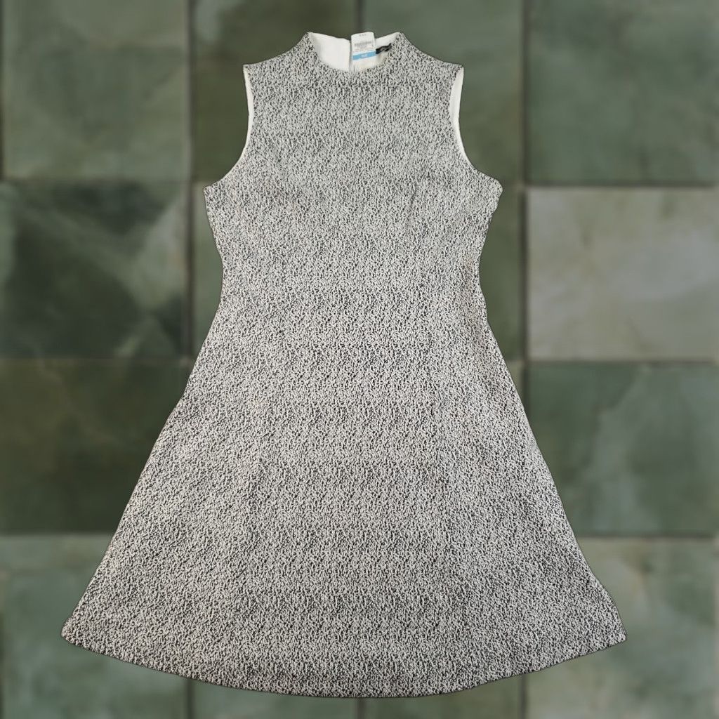J.McLaughlin J. McLaughlin Dress Womens Large White Sleeveless Fit & Flare Casual Knee Length Cotton Polyester Spandex Geometric Pattern Size L / US 10 / IT 46 - 1 Thumbnail