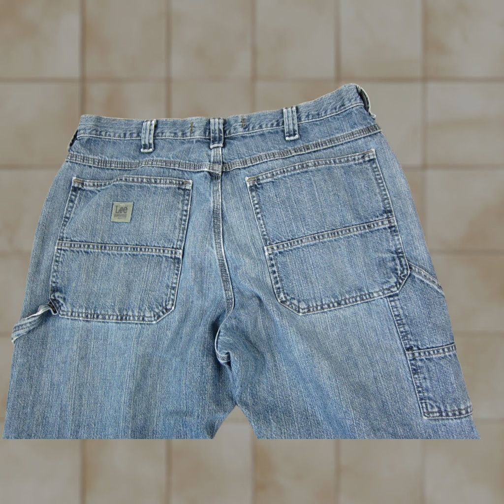 Lee VINTAGE Lee Jeans Mens 38x30 Denim 5-Pocket Straight Blue Regular Waist Carpenter Workwear 80s 90s Size US 38 / EU 54 - 1 Thumbnail