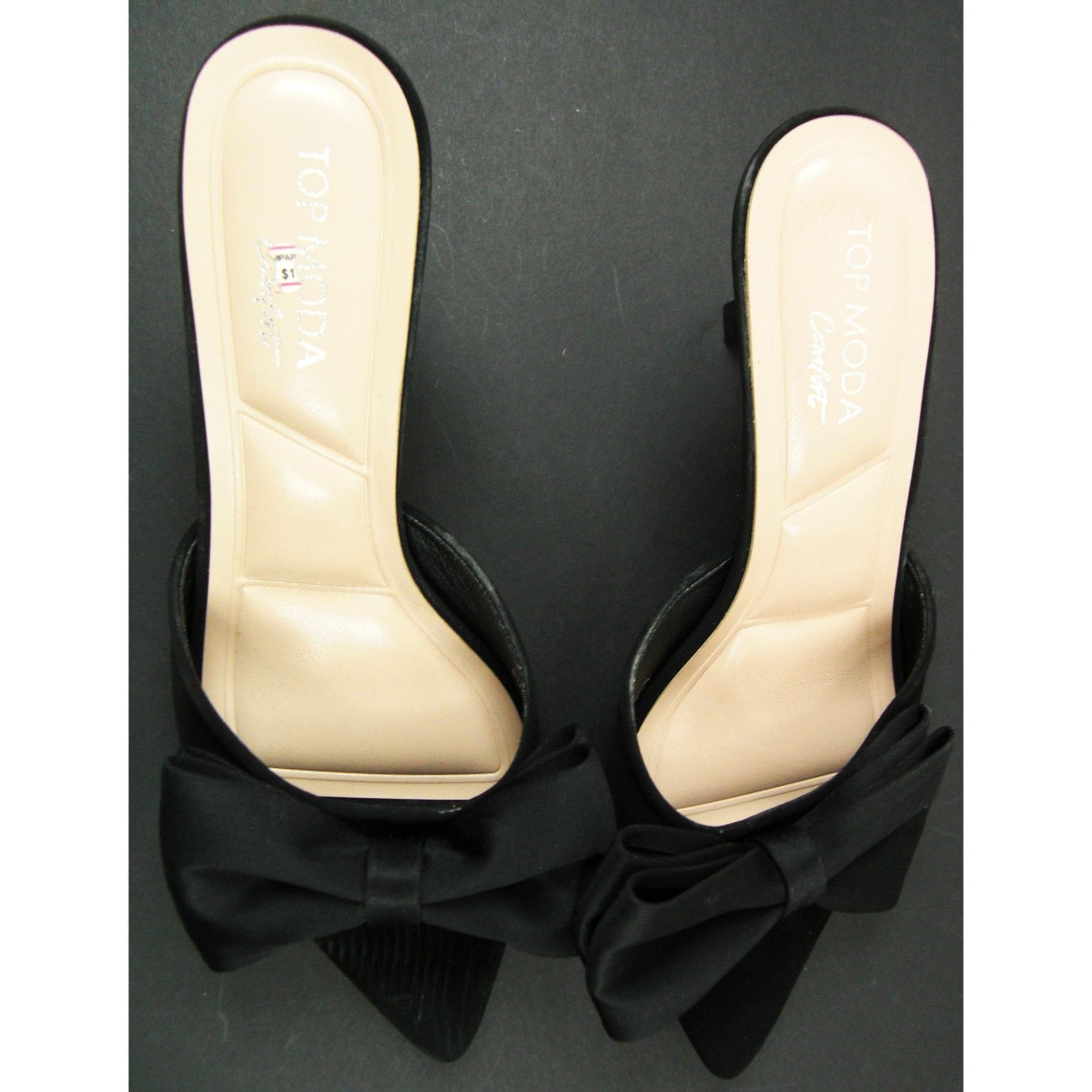 Other TOP MODA Women's Black Slip-on Heels Size 7.5 Pre-Owned Size US 7.5 / IT 37.5 - 1 Thumbnail