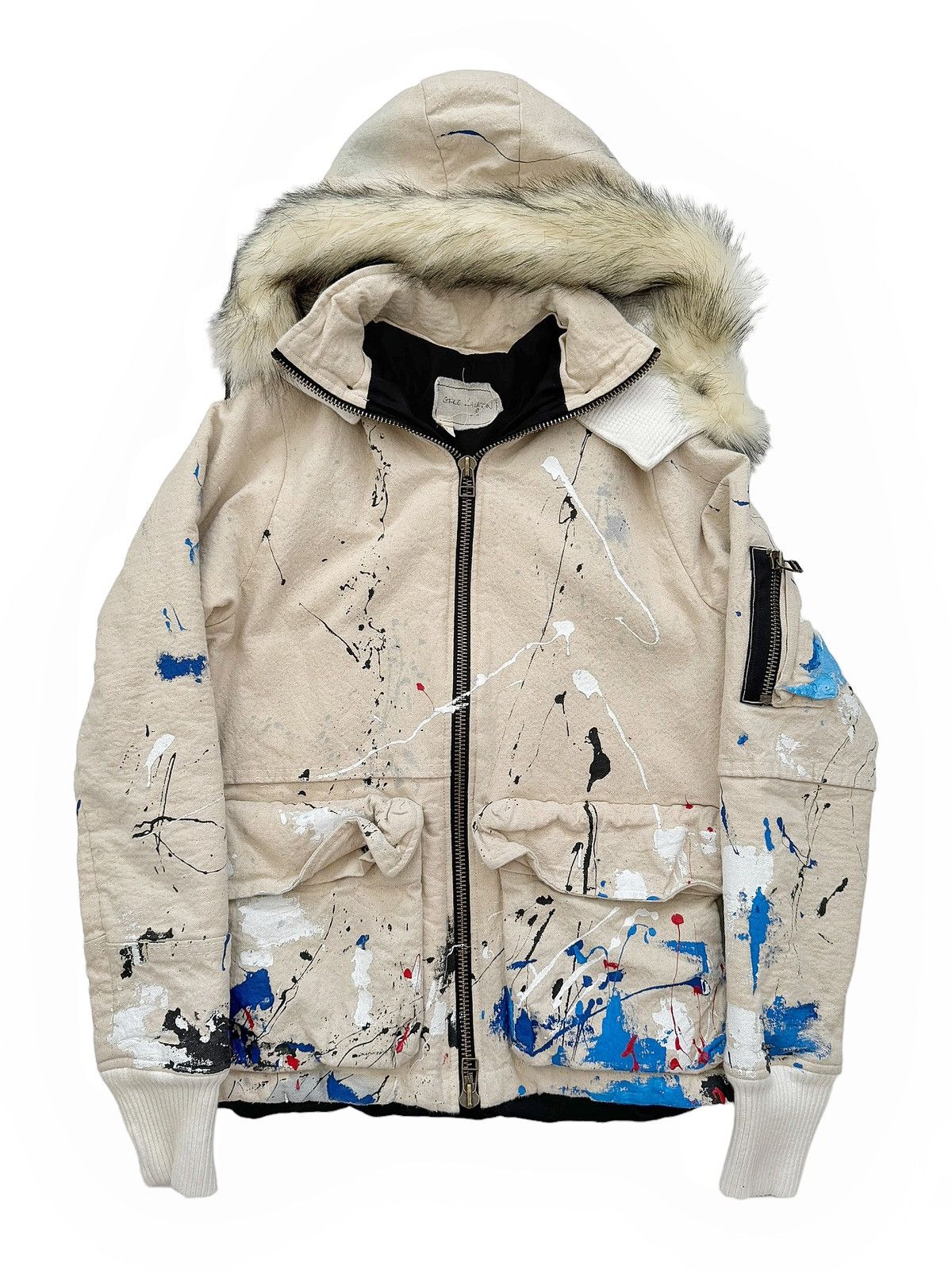 Greg Lauren Sz0 Sample Painted Puffer Canvas Parka Size US XS / EU 42 / 0 - 1 Thumbnail