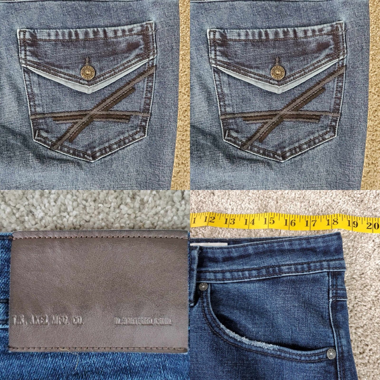 Denime VINTAGE Y2K TK Axel Jeans Blue 34x30 Mens Distressed Bootcut Slim Denim Rock Grunge Casual 5-Pocket Mens Size US 34 / EU 50 - 8 Thumbnail
