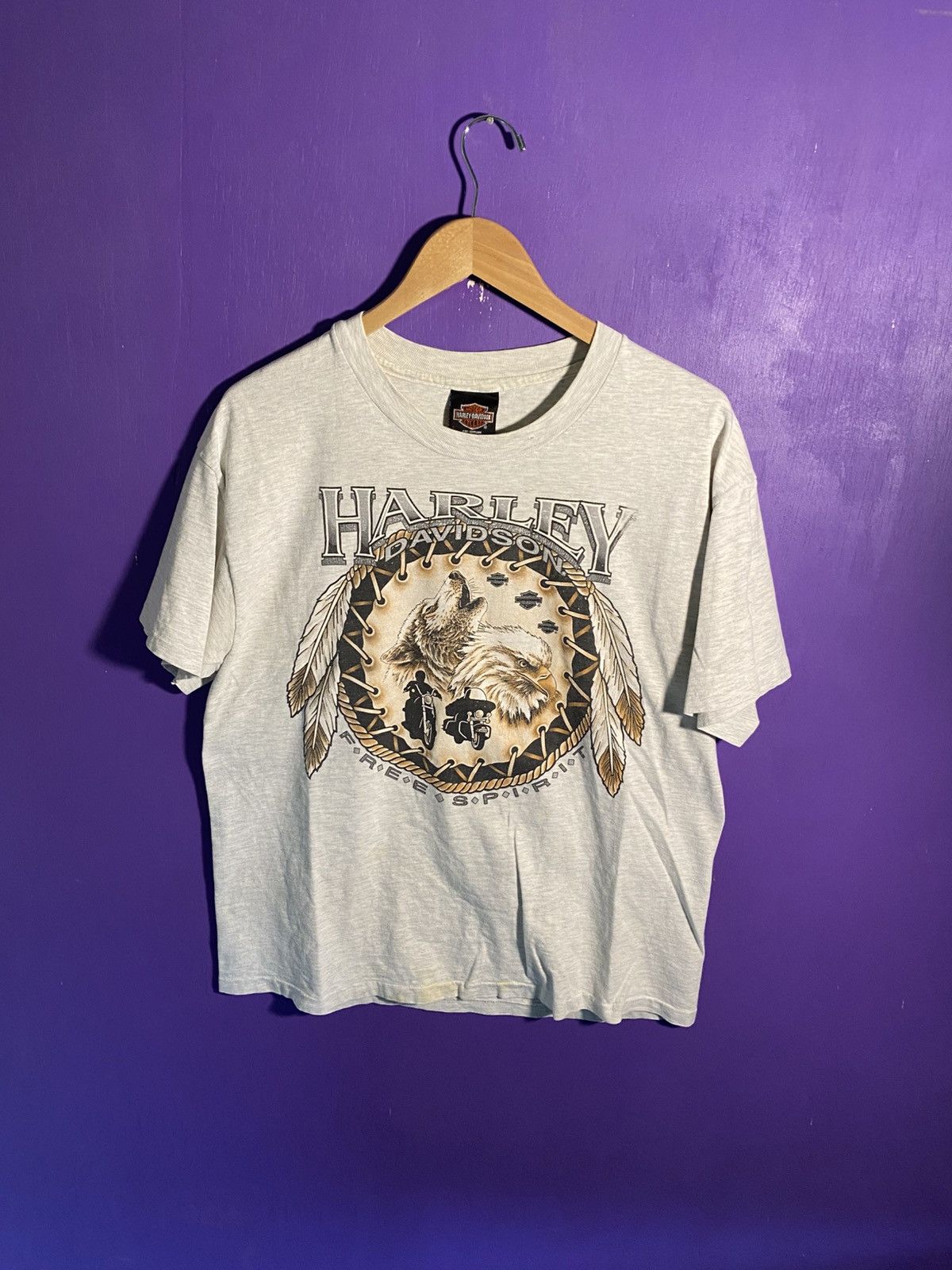 Harley Davidson Vintage 90s Harley Davidson free spirit t-shirt Size US L / EU 52-54 / 3 - 1 Thumbnail