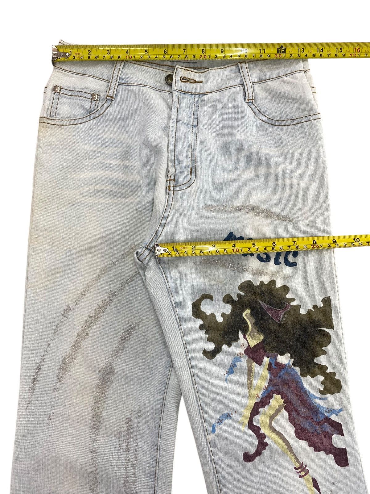 Japanese Brand Japanese Brand Hand Painted Style Flare Jeans Size US 26 / EU 42 - 5 Thumbnail
