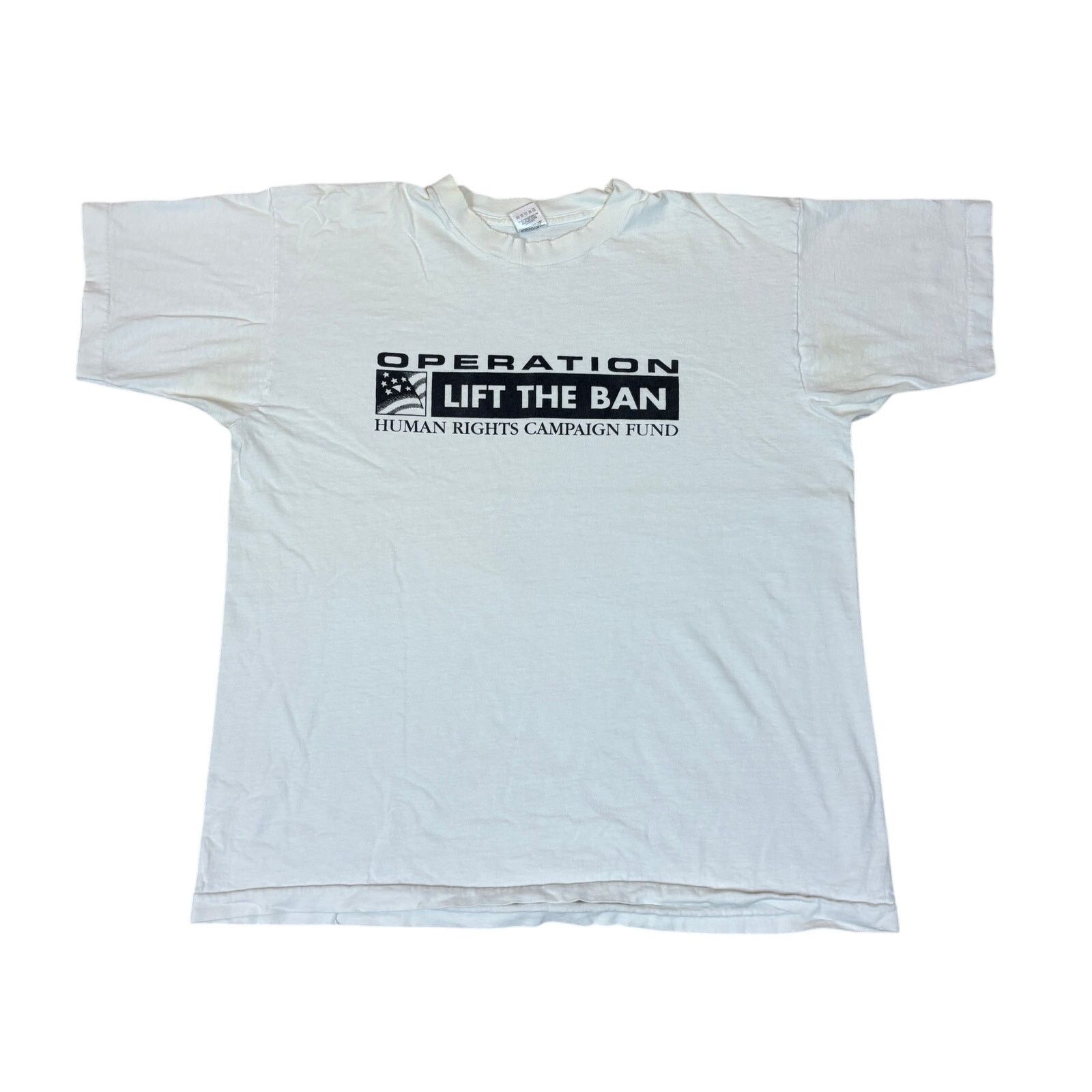 Fruit Of The Loom × Vintage VTG Operation Lift The Ban Human Rights Campaign Shirt XL Size US XL / EU 56 / 4 - 1 Thumbnail