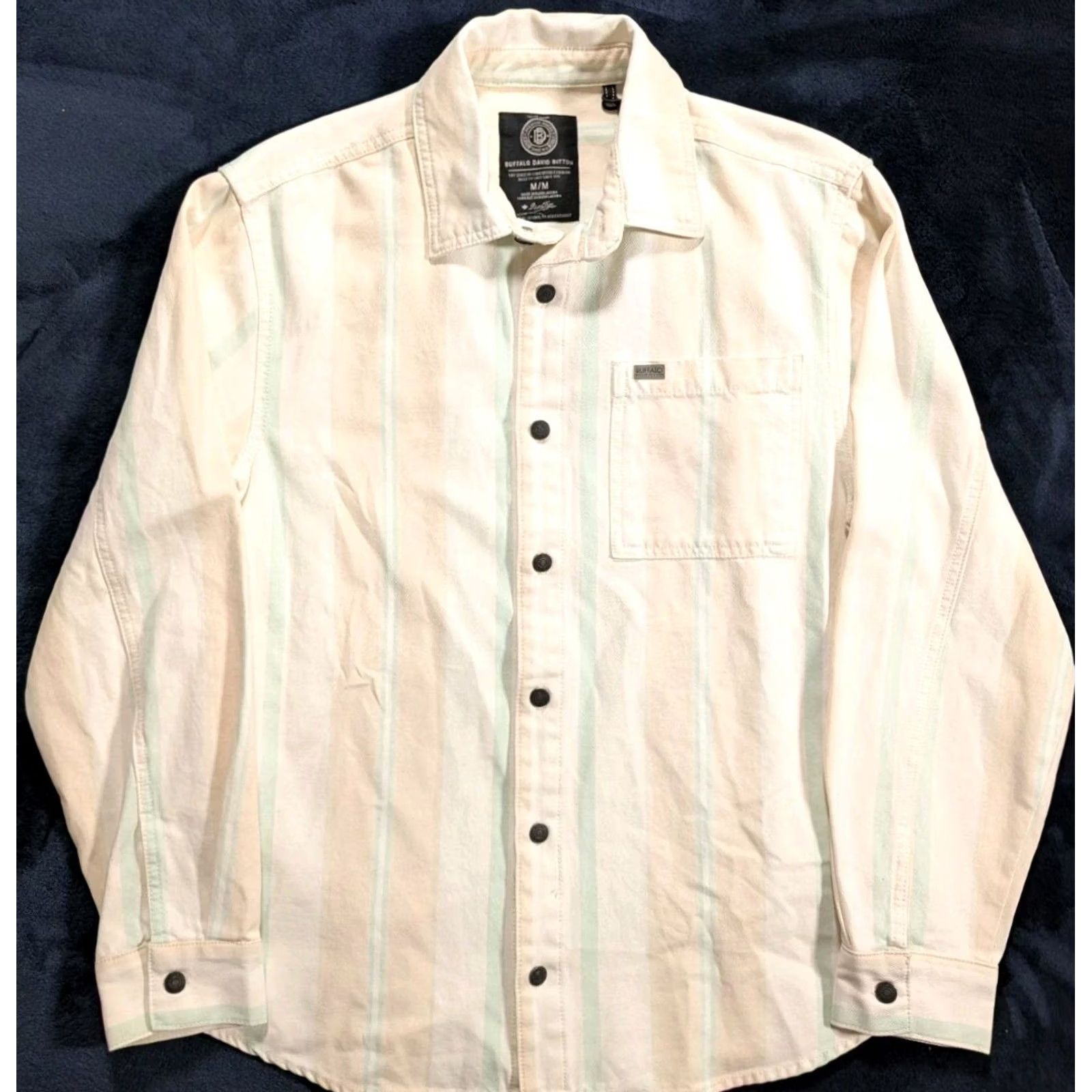 Buffalo David Bitton Buffalo David Bitton Button-Up Denim Shirt White Mens M NWT Shacket Casual Cotton Denim Shirt White Mens M NWT Size US M / EU 48-50 / 2 - 3 Thumbnail