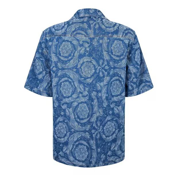 Versace o1g2r1mq0824 Barocco Denim Shirts in Blue Size US L / EU 52-54 / 3 - 2 Thumbnail