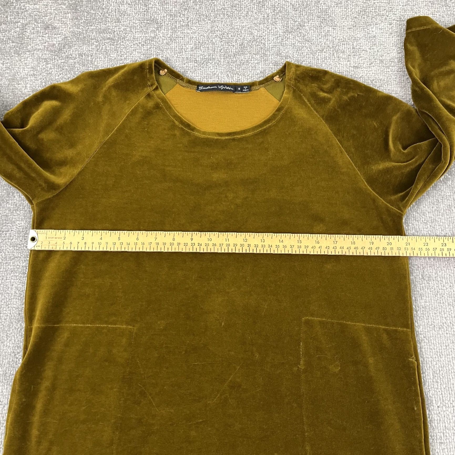 Velour GUDRUN SJODEN Tunic Top Womens Small Brown Velour 3/4 Sleeve Pockets Casual Shift Size S / US 4 / IT 40 - 5 Thumbnail