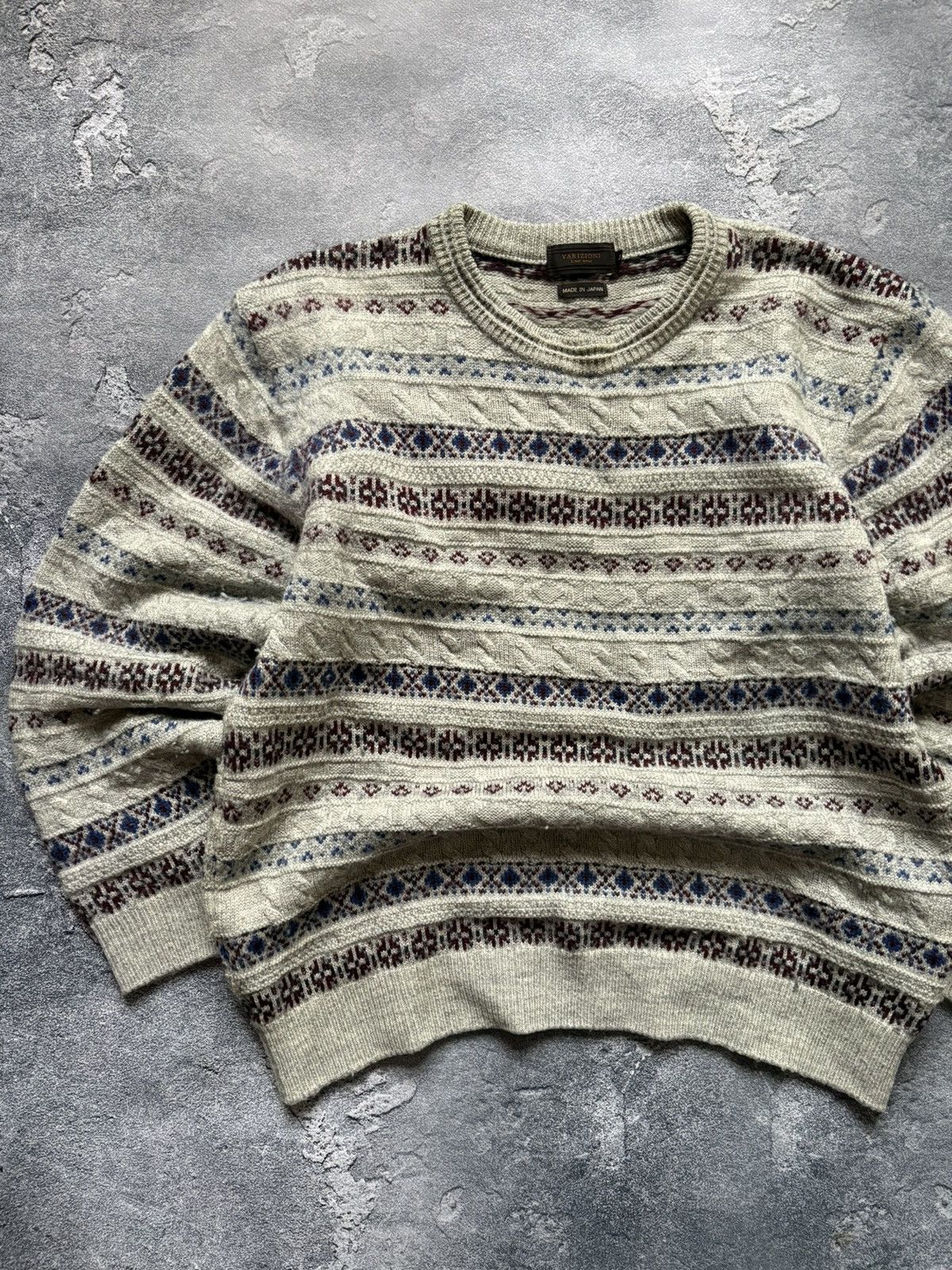 Japanese Brand MADE IN JAPAN Vintage Varizioni Knitwear Wool Sweater Rare Size US L / EU 52-54 / 3 - 3 Thumbnail