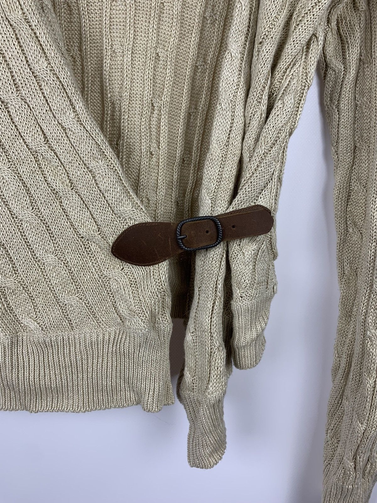 Ralph Lauren New with tags Ralph Lauren Cable Knit Linen Cardigan Belted Size L / US 10 / IT 46 - 4 Thumbnail