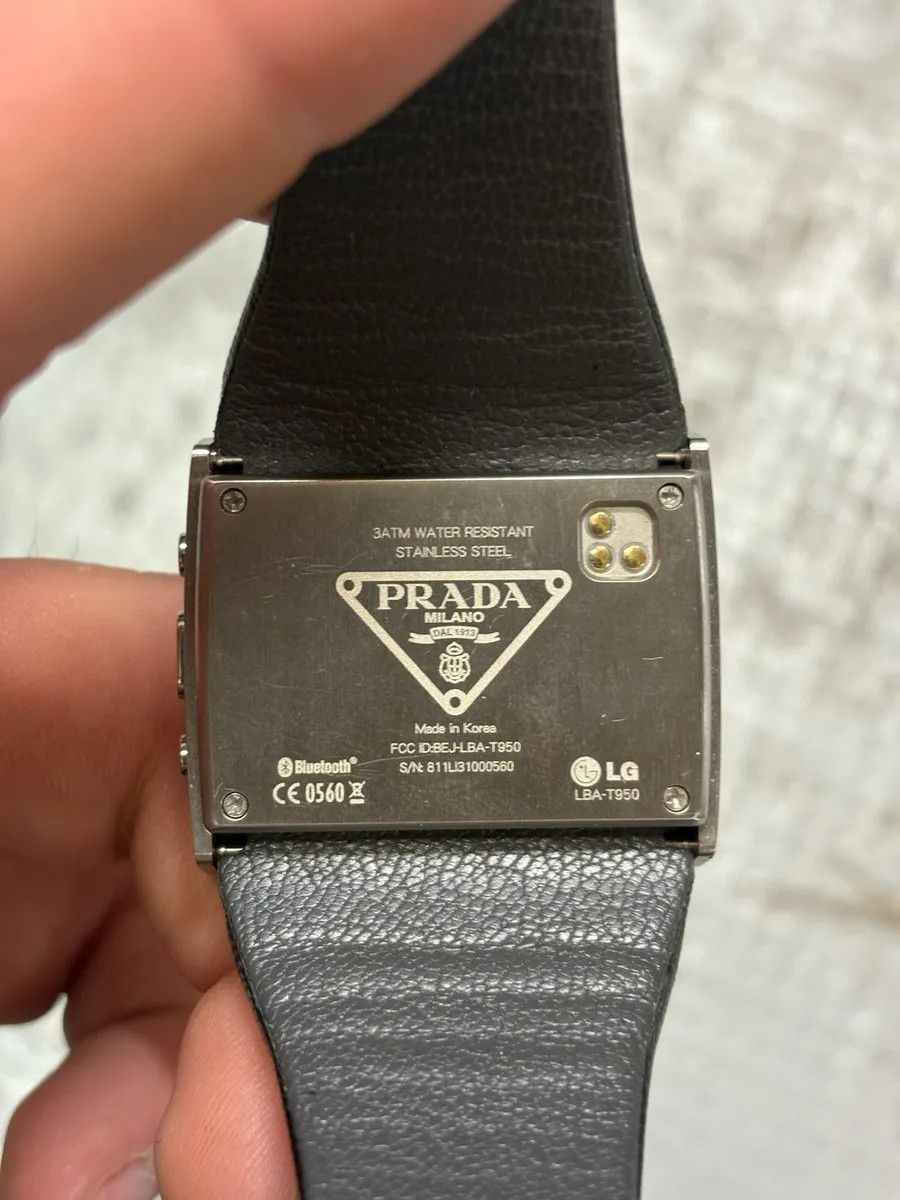 Designer × Prada × Vintage Prada LG LBA Black Chrono Avant-Garde Watch Size ONE SIZE - 6 Thumbnail