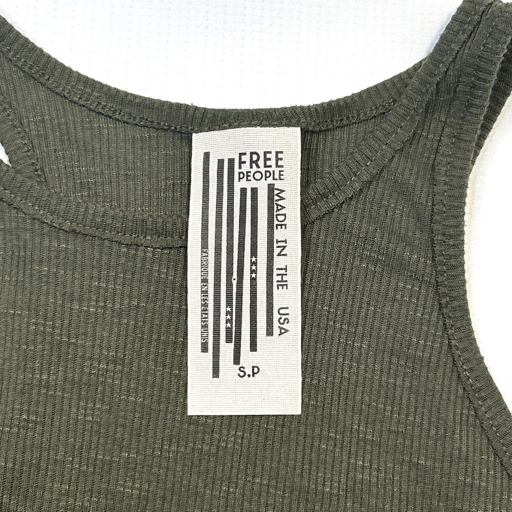 Free People Free People Tank Top Shirt Womens S Army Green Racerback Sleeveless Knit Lightweight Casual 90s Bohemian California Urban Outfitters Size S / US 4 / IT 40 - 5 Thumbnail
