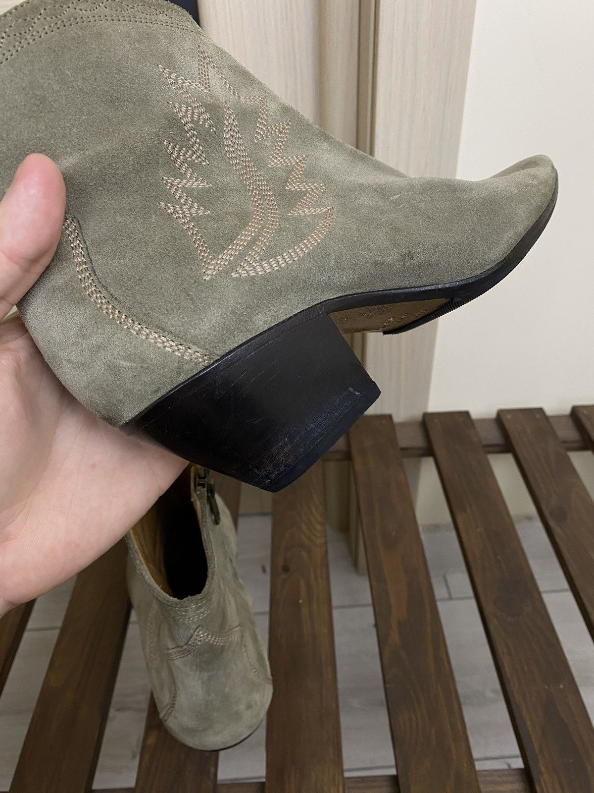 Isabel Marant ISABEL MARANT Dacken Suede Western Embroidered Ankle Boots Size US 8 / IT 38 - 18 Thumbnail