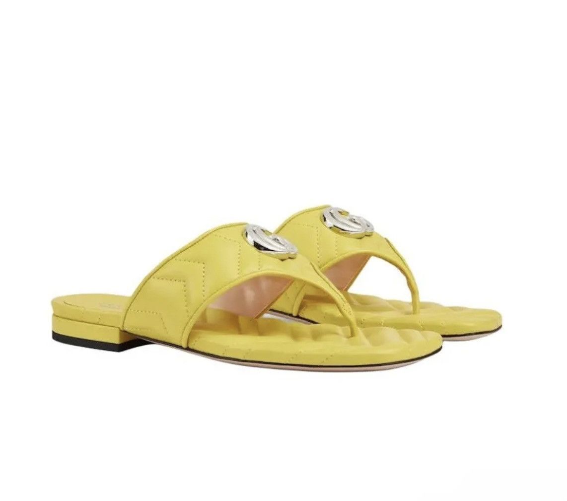 Gucci Gucci Double G Thong Sandal Flip Flop Acid Lime Size US 10 / IT 40 - 1 Thumbnail