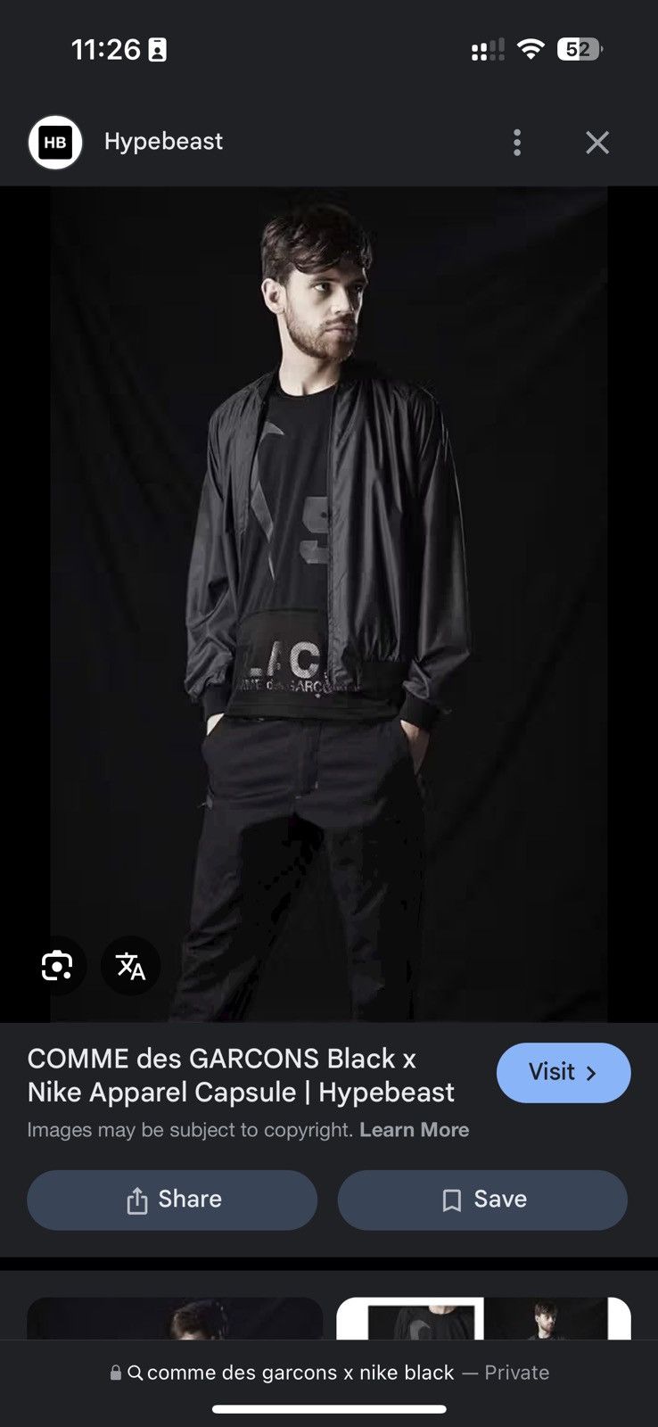 Comme des Garcons Comme Des Garçons Black x NIKE RARE Size US XL / EU 56 / 4 - 14 Thumbnail
