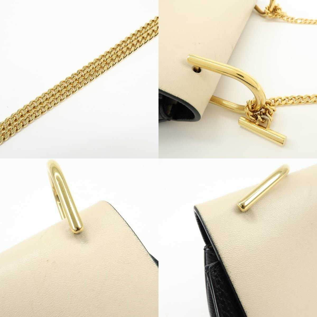 Chloe Chloe Drew Leather Shoulder Bag Black & Ivory Size ONE SIZE - 4 Thumbnail