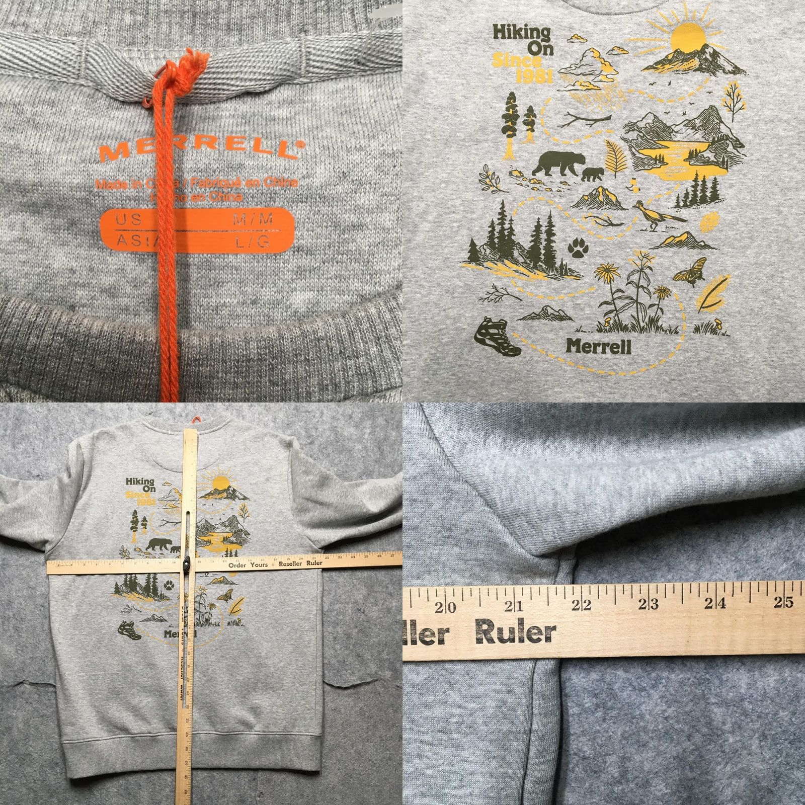 Merrell Merrell Mens Sweatshirt Grey Heather Life's An Adventure Fleece Hiking Graphic Print Crewneck M Size US M / EU 48-50 / 2 - 8 Thumbnail