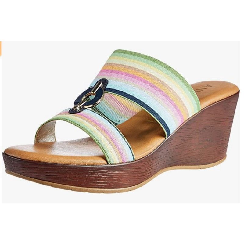 Anne Klein Anne Klein Hayda Striped Wedge Pump Women's Size 6 Size US 6.5 / IT 36.5 - 1 Thumbnail