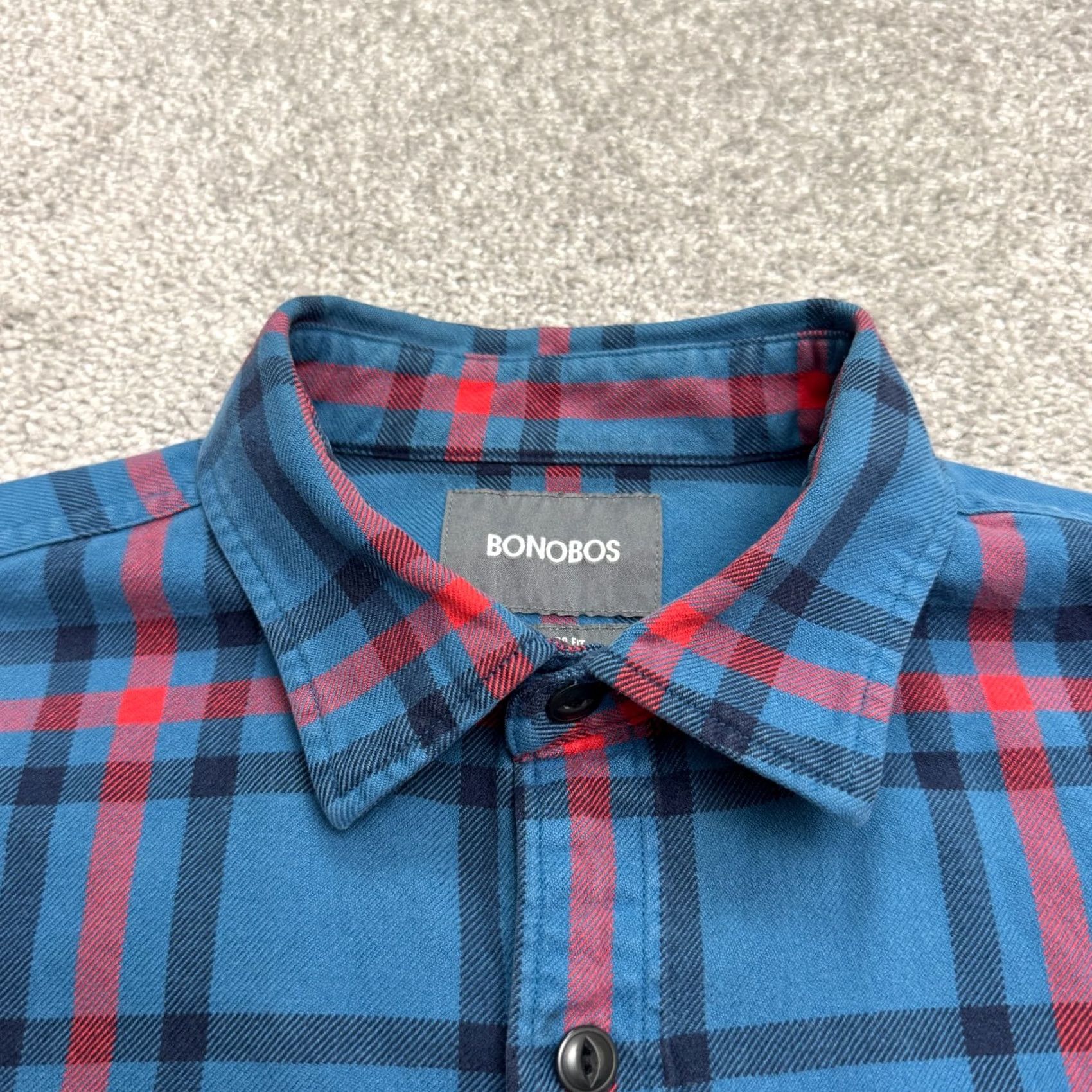 Bonobos Bonobos Slim Flannel Shirt Mens M Blue Plaid Long Sleeve Button-Up Classic, Preppy, Cotton Full Size Regular Size US M / EU 48-50 / 2 - 5 Thumbnail