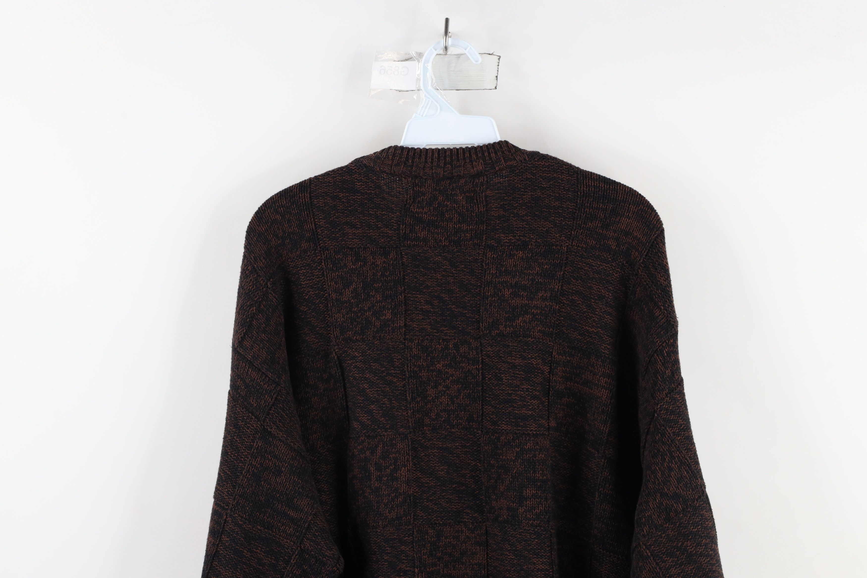 Vintage Vintage 90s Streetwear Knit Checkered Sweater Heather Brown Size US S / EU 44-46 / 1 - 7 Thumbnail