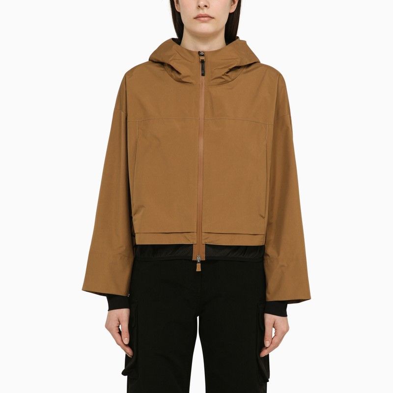 image of Herno Tobacco-Coloured Waterproof Jacket In Gore-Tex in Beige, Women's (Size XS)