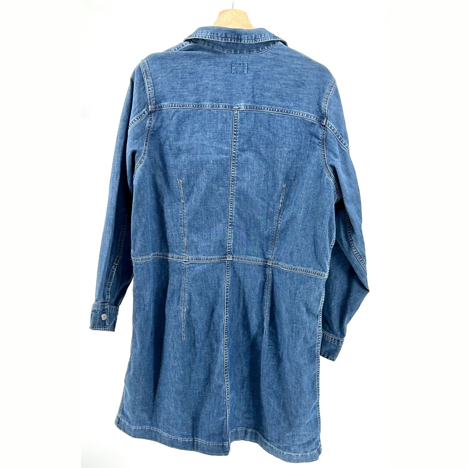 Levi's Blue Denim Chambray Snap Button Long Sleeve Shirtdress Size XXL / US 16-18 / IT 52-54 - 5 Thumbnail