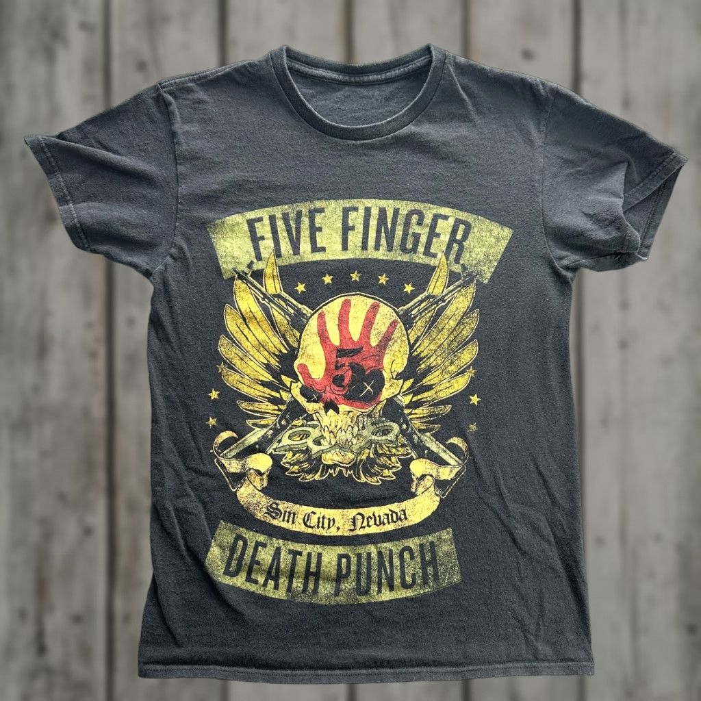 Bravado Five Finger Death Punch Shirt Mens M Black Skull Band Tee Sin City Nevada Rock Size US M / EU 48-50 / 2 - 1 Thumbnail