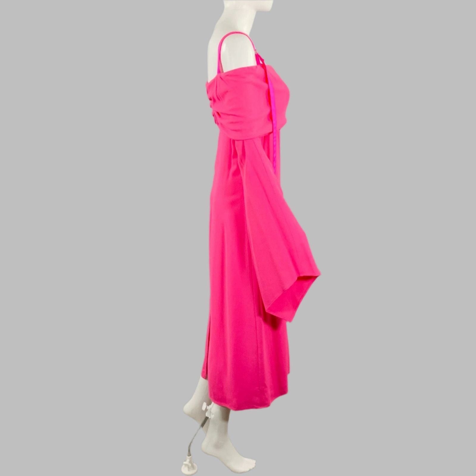 Sies Marjan Size 4 Pink Crepe Viscose Wool Off Shoulder Dress Size S / US 4 / IT 40 - 3 Thumbnail