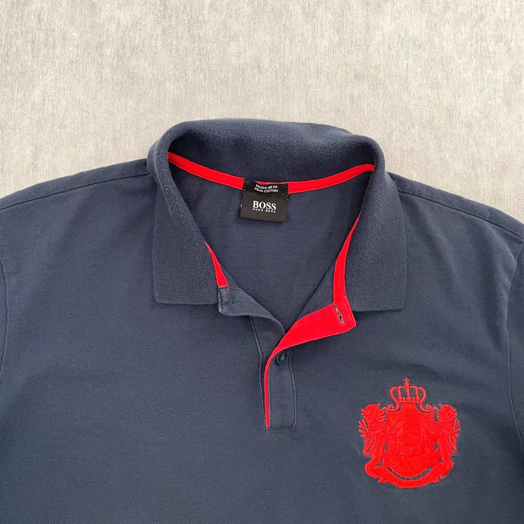 Hugo Boss HUGO BOSS Shirt Polo Adult XL Blue Embroidered Logo Button Collar Mens XL Size US XL / EU 56 / 4 - 3 Thumbnail