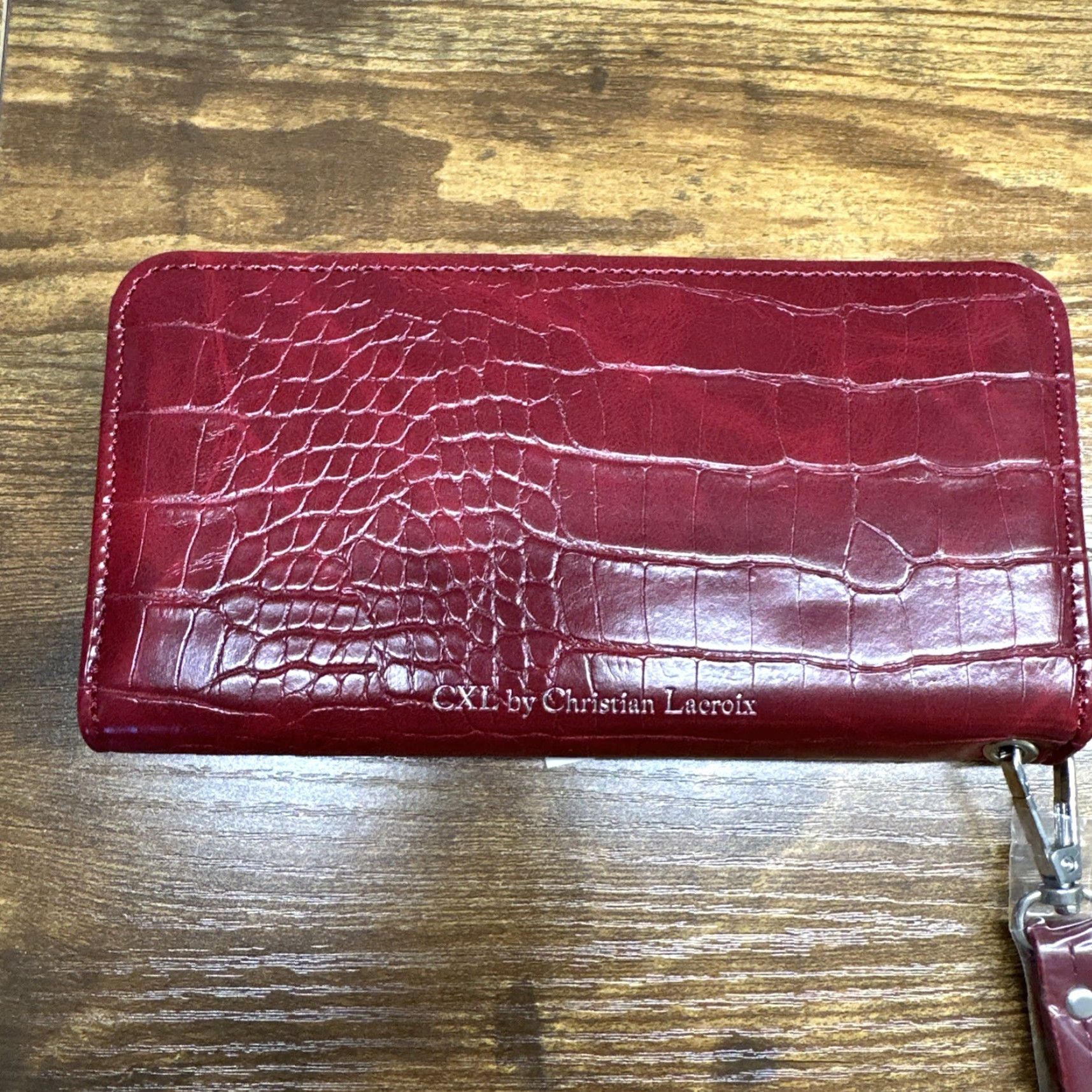 Christian Lacroix Christian Lacroix Red Zip-Around Wallet Wristlet Clutch Kara Croco CXL - Women - Zip-Around - Red - S - Logo - Strap - Zipper Size ONE SIZE - 4 Thumbnail