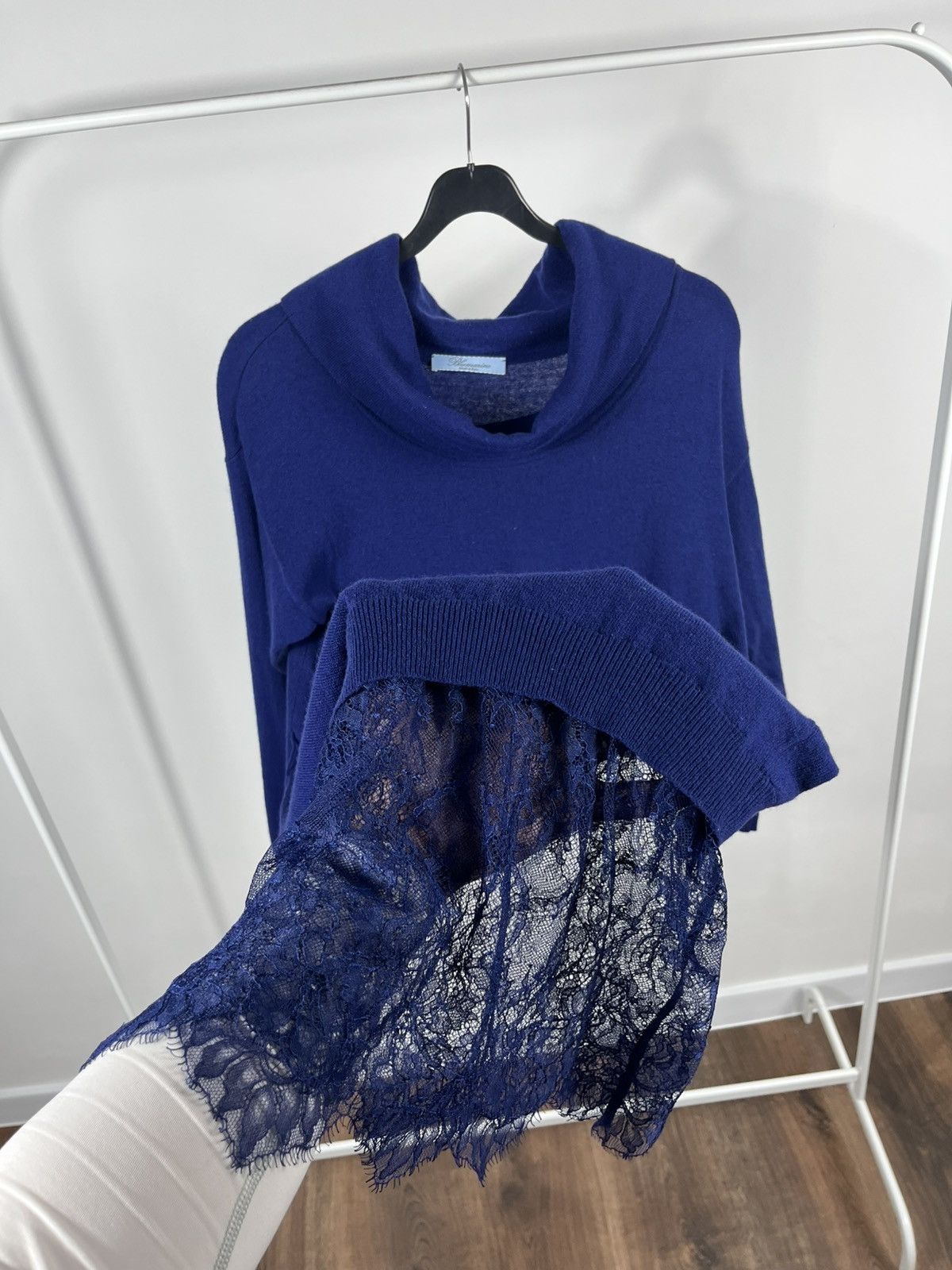 Blumarine Blumarine Blue Midi Dress Lace Hem Made in Italy Size M / US 6-8 / IT 42-44 - 6 Thumbnail